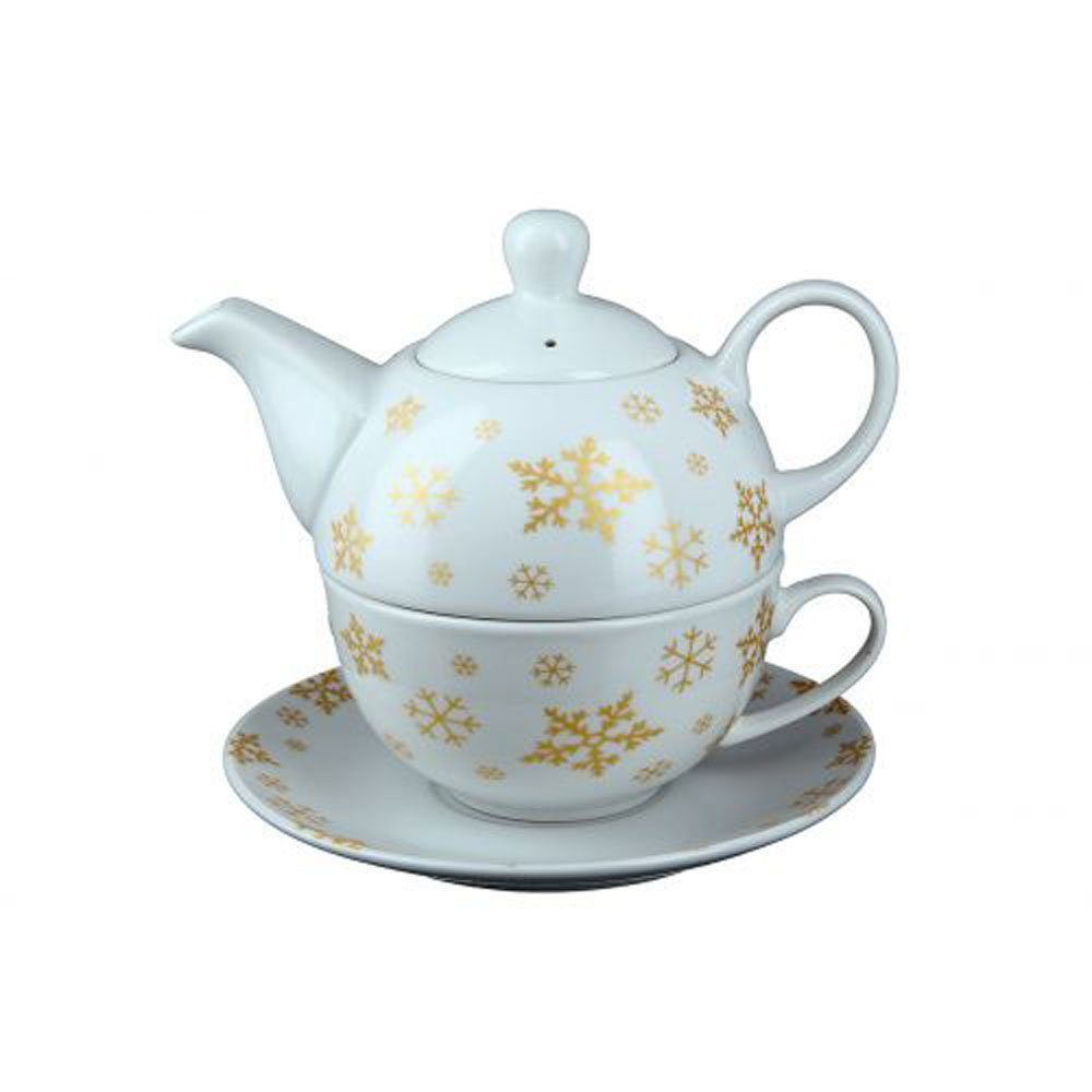 Steinnacher Bärbel Teekanne Gilde Tea for One Goldkristalle weiß gold, 300 l, stapelbar