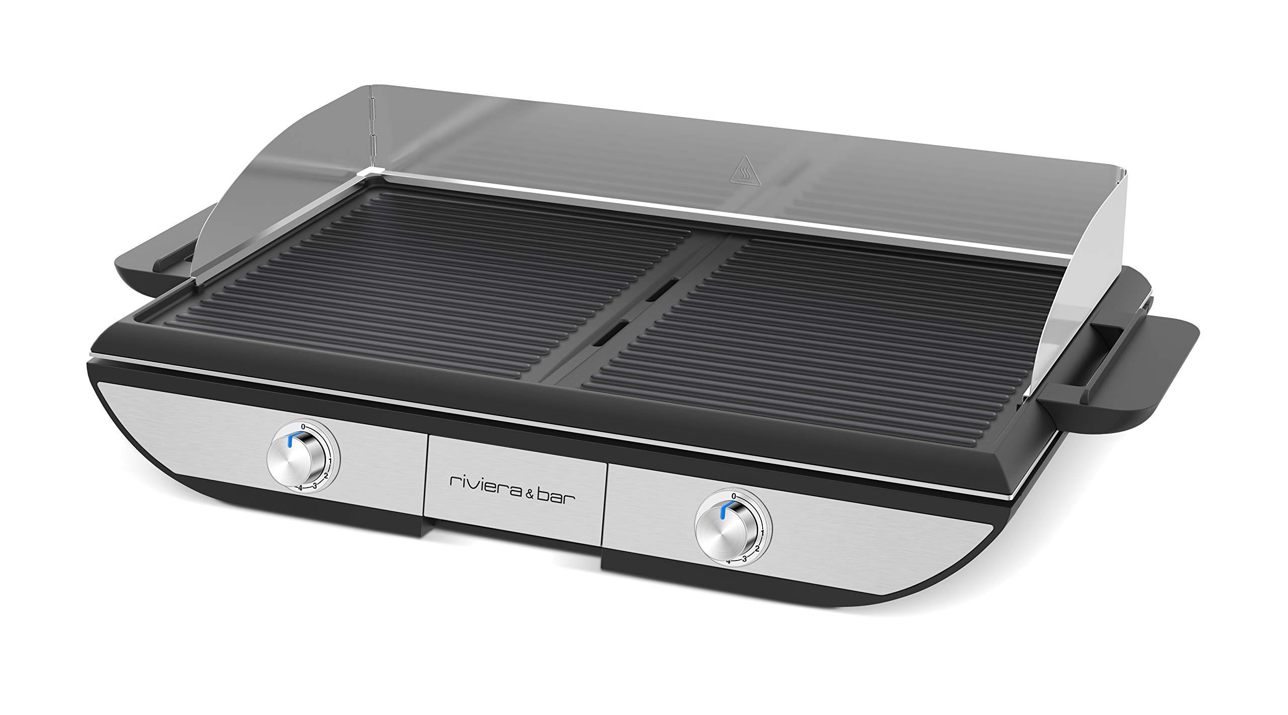 riviera&bar Kontaktgrill riviera&bar Plancha Grill 2in1, 2-in-1 Tischgrill mit 2300 Watt und abnehmbarer Platte
