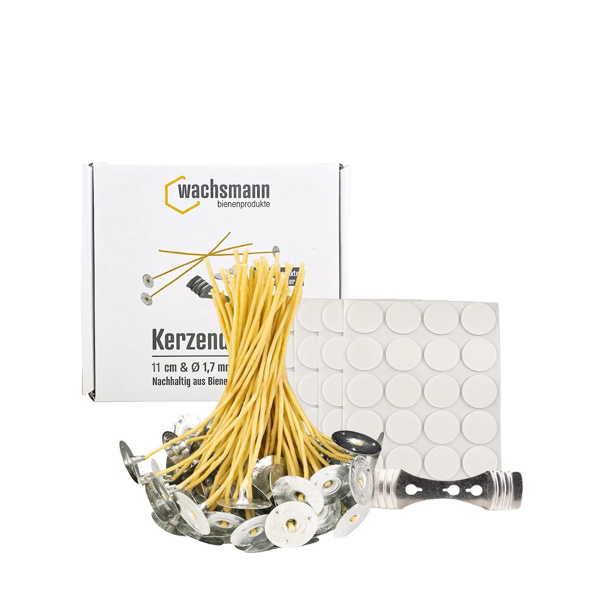 Wachsmann Bienenprodukte Bienenwachskerze Kerzendochte (Komplett Set), Ruhi günstig online kaufen