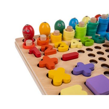 ISO TRADE Puzzle Holzpuzzle, 170 Puzzleteile, Lernspielzeug Puzzlespiel Früherziehung Nummern Klötzchen Vorschule