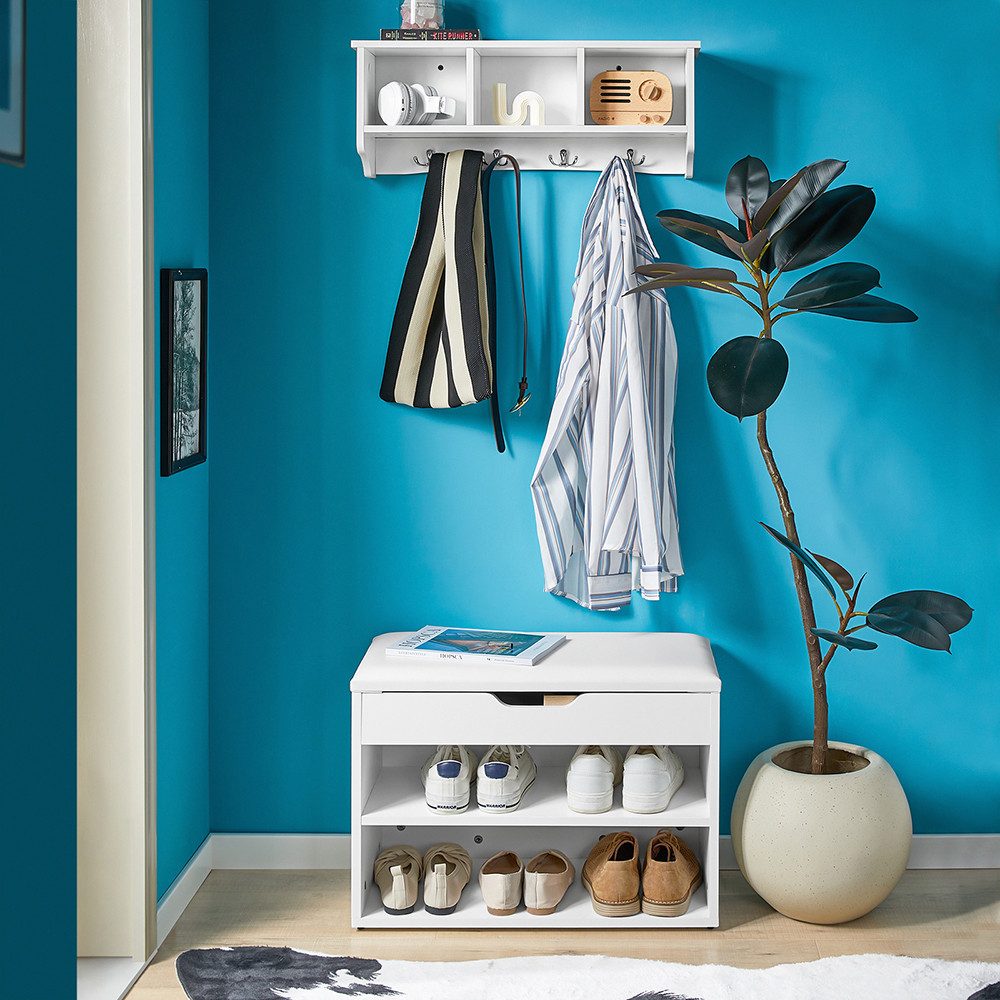 SoBuy Wandgarderobe FRG48, Wandhake Hängeregal Badezimmerschrank günstig online kaufen