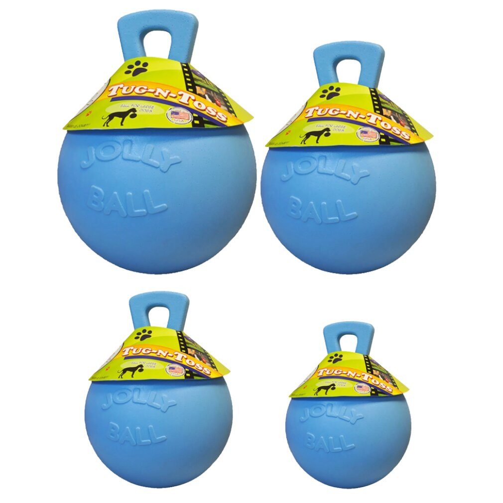 Jolly Pets Tierball Jolly Tug-n-Toss 15 cm Hellblau (Heidelbeerenduft)