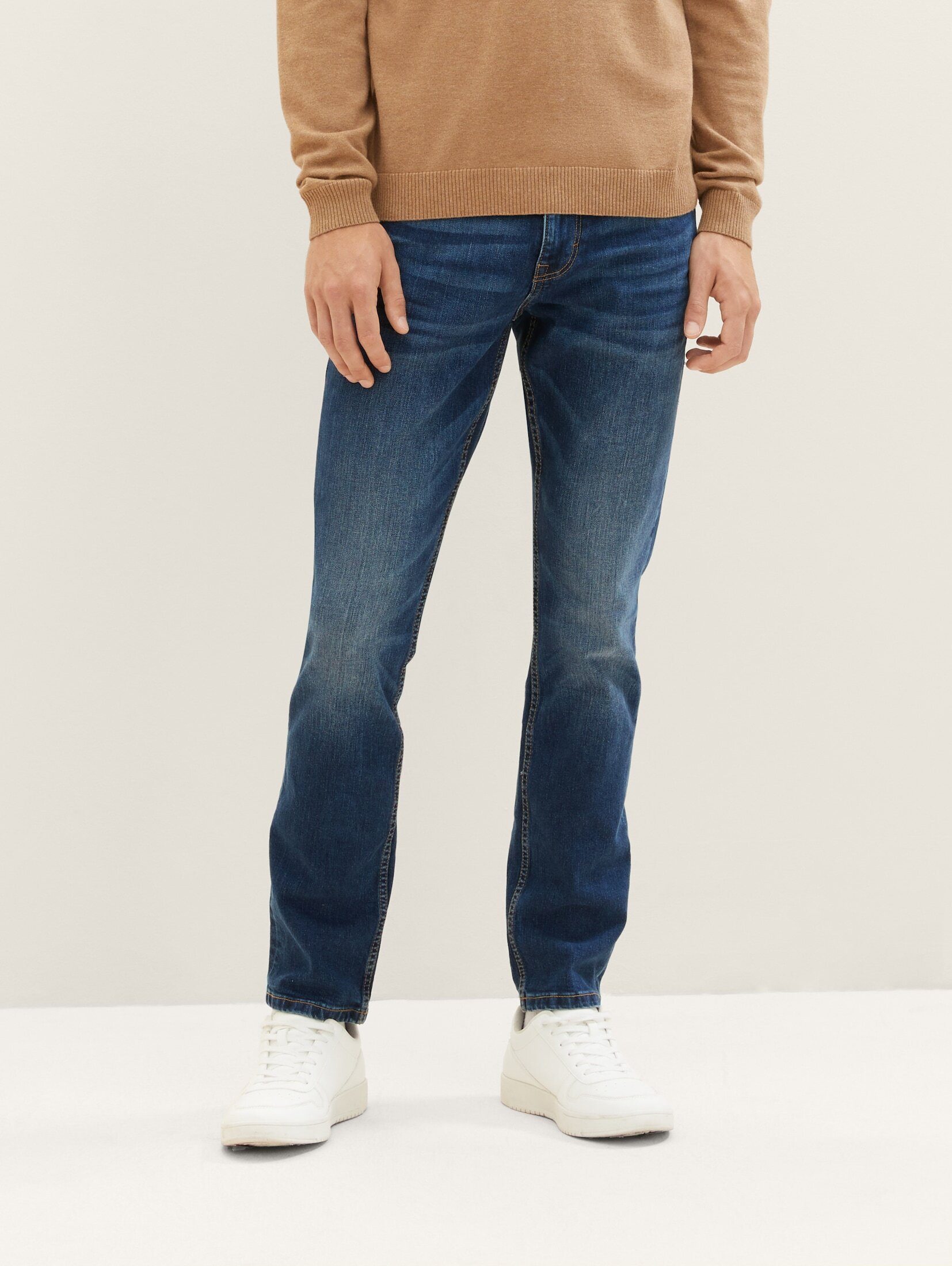 TOM TAILOR Straight-Jeans Josh Regular Slim Jeans mid stone wash denim