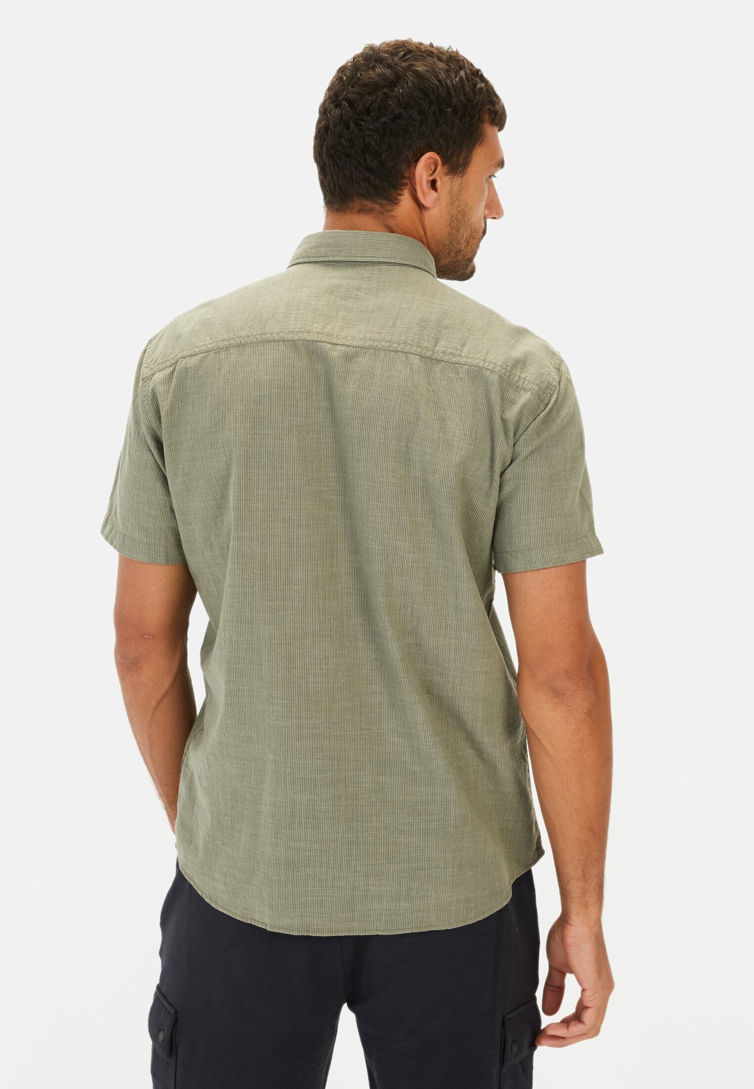 camel active Kurzarmhemd mit Strukturmuster Button-Down günstig online kaufen