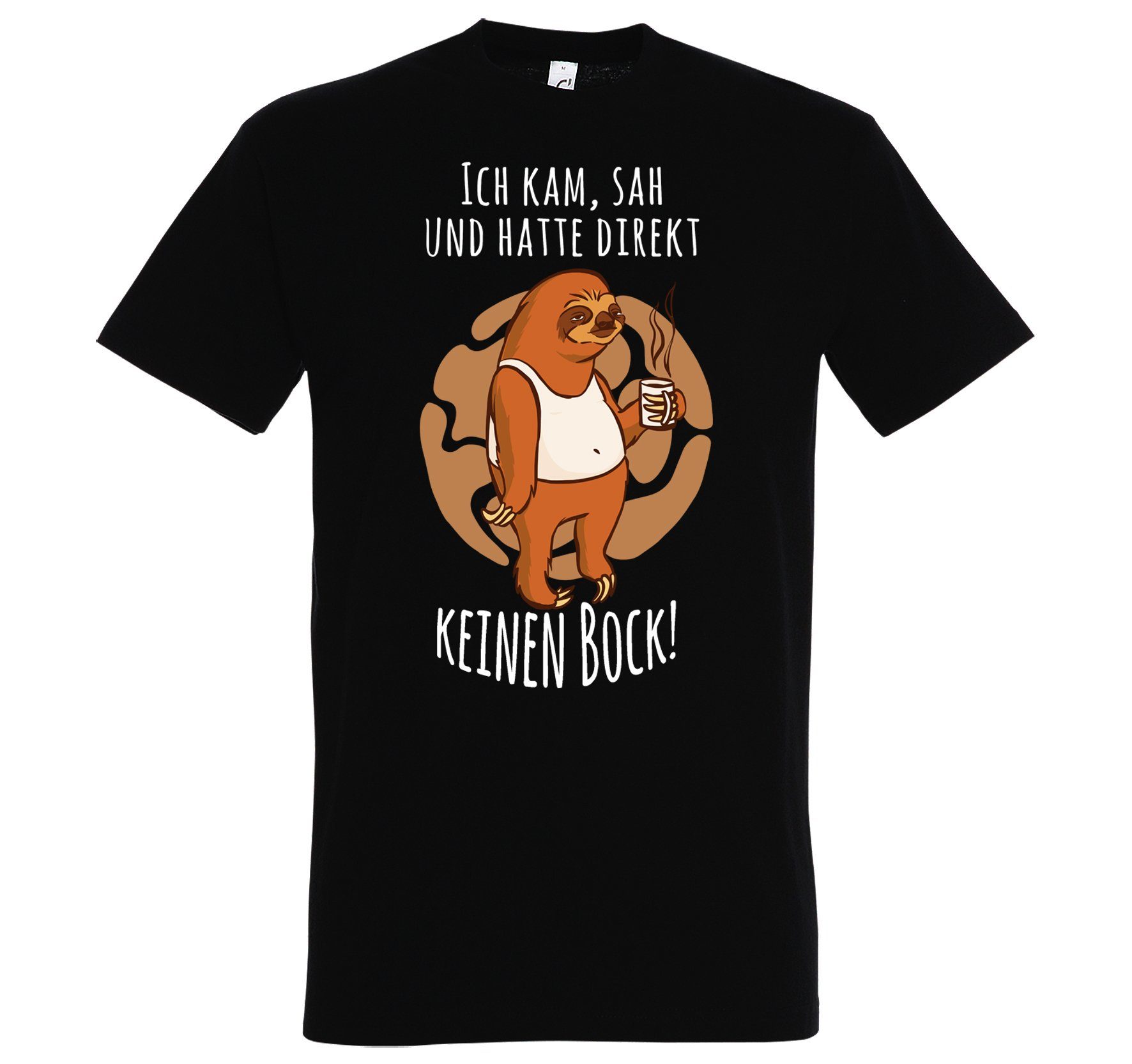 KEINEN Shirt Schwarz mit DIREKT Youth T-Shirt Designz ICH Herren KAM modischem BOCK! HATTE SAH Frontprint UND