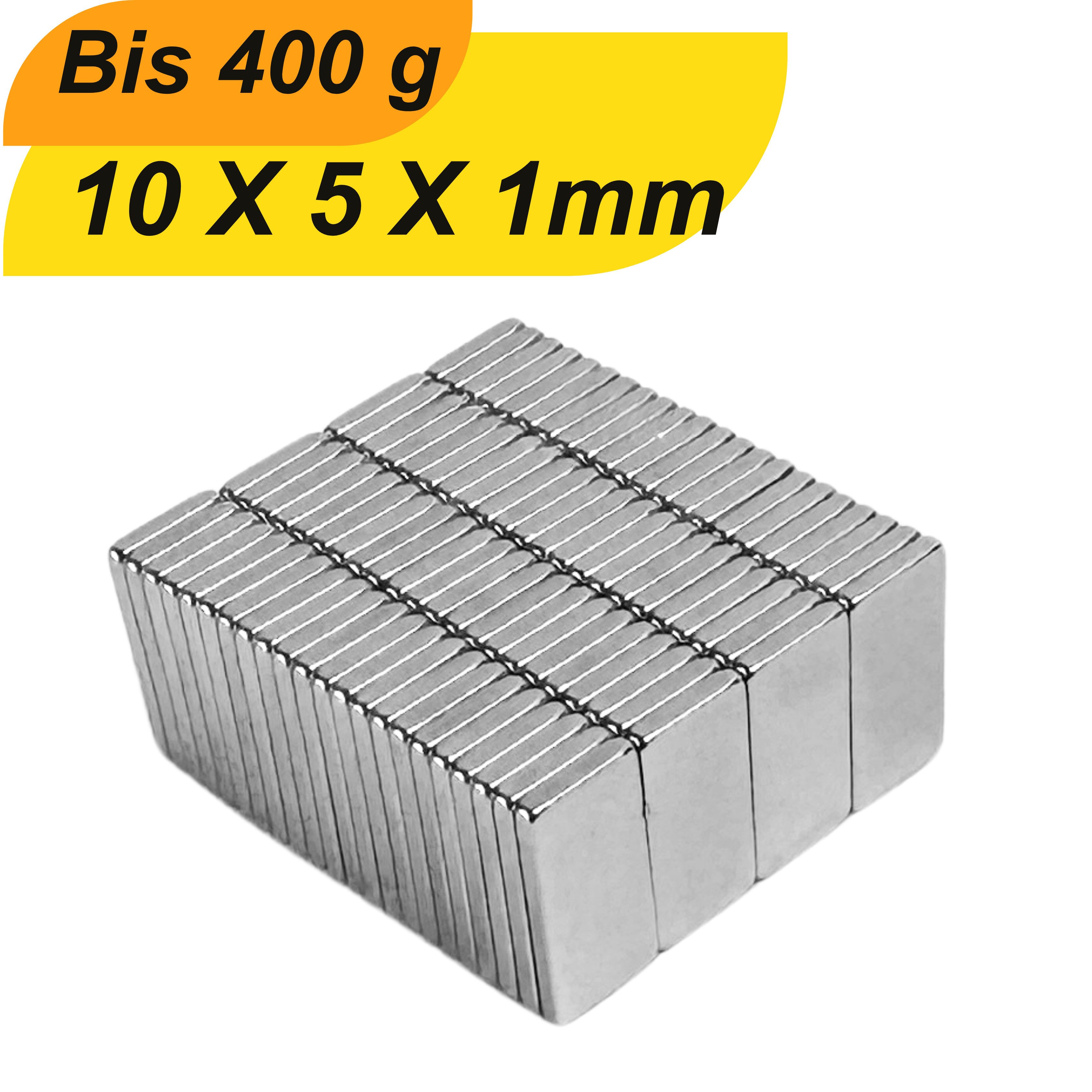 Magnet Neodym Magnet 10x5x1mm Supermagnete hohe Haftkraft Quadermagnet