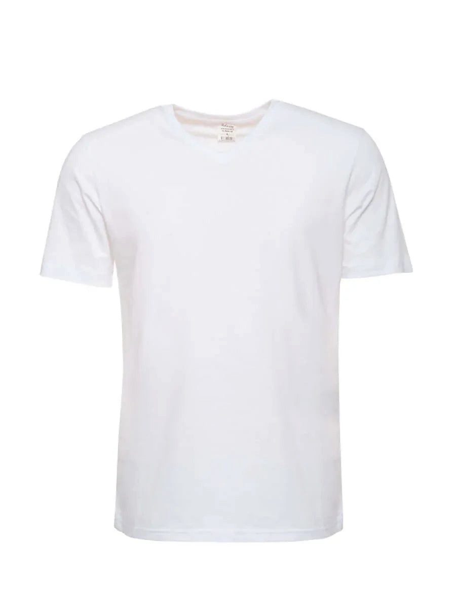 T-Shirt Herren T-Shirt V-Kragen Weiß – ISMONT 01 M066-06