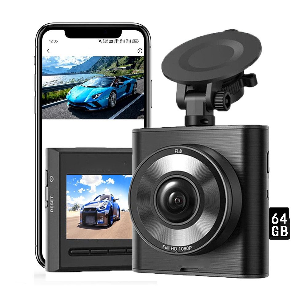 2,5K Dashcam Dashkamera für Autos, Mini Auto Kamera 24H Parkmodus Dashcam