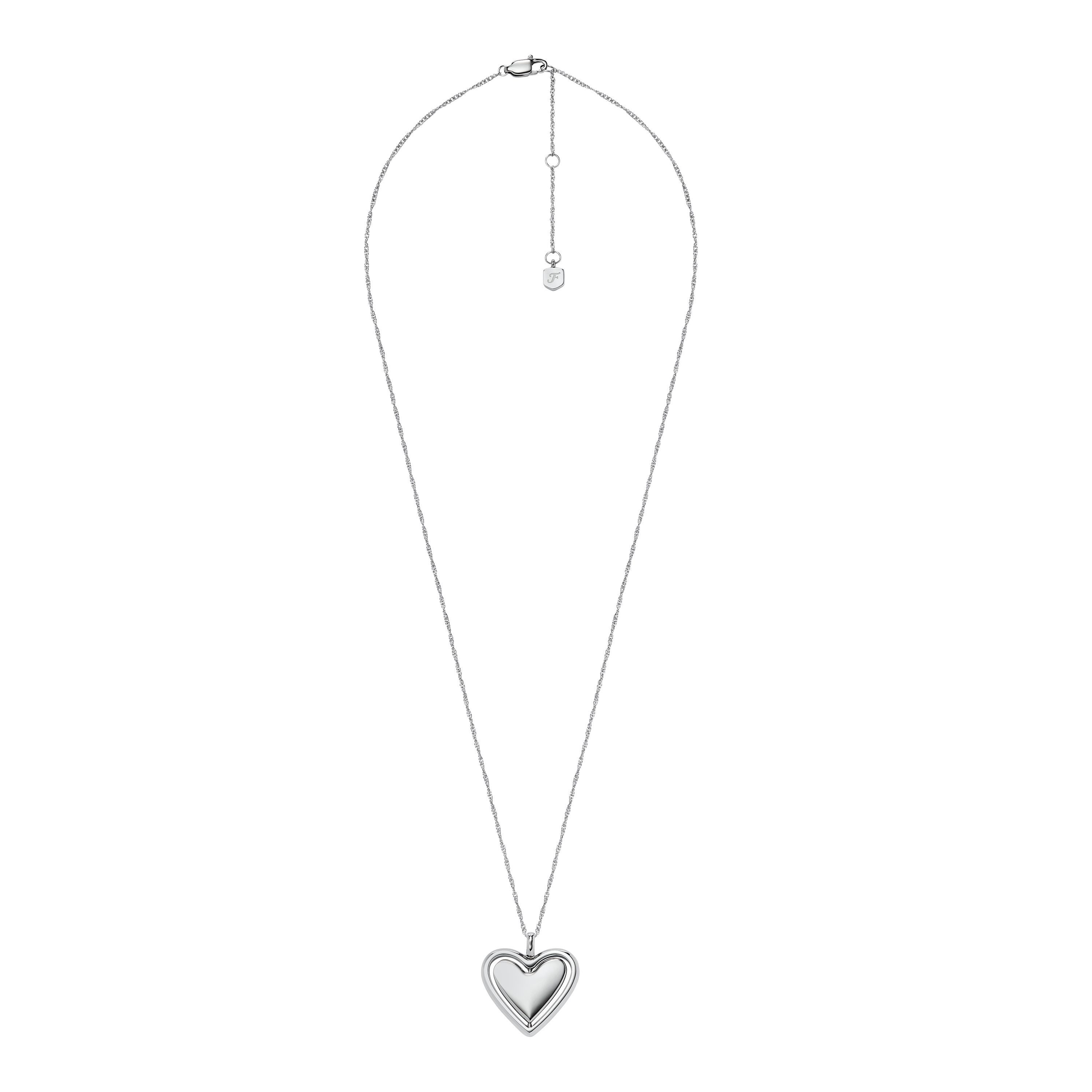 Fossil Kette mit Anhänger Schmuck Geschenk Edelstahl JEWELRY Herz