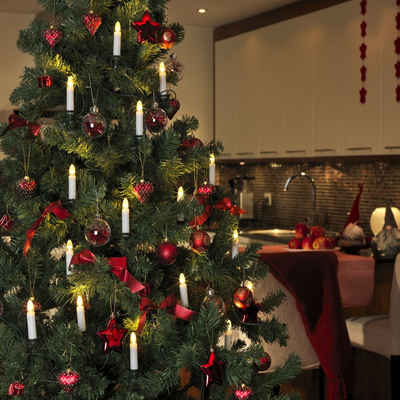 KONSTSMIDE LED-Christbaumkerzen »LED Kerzenlichterkette 16 Baumkerzen Weihnachtsbaumkette E10 Fassung Innen 7,5m«, 16-flammig
