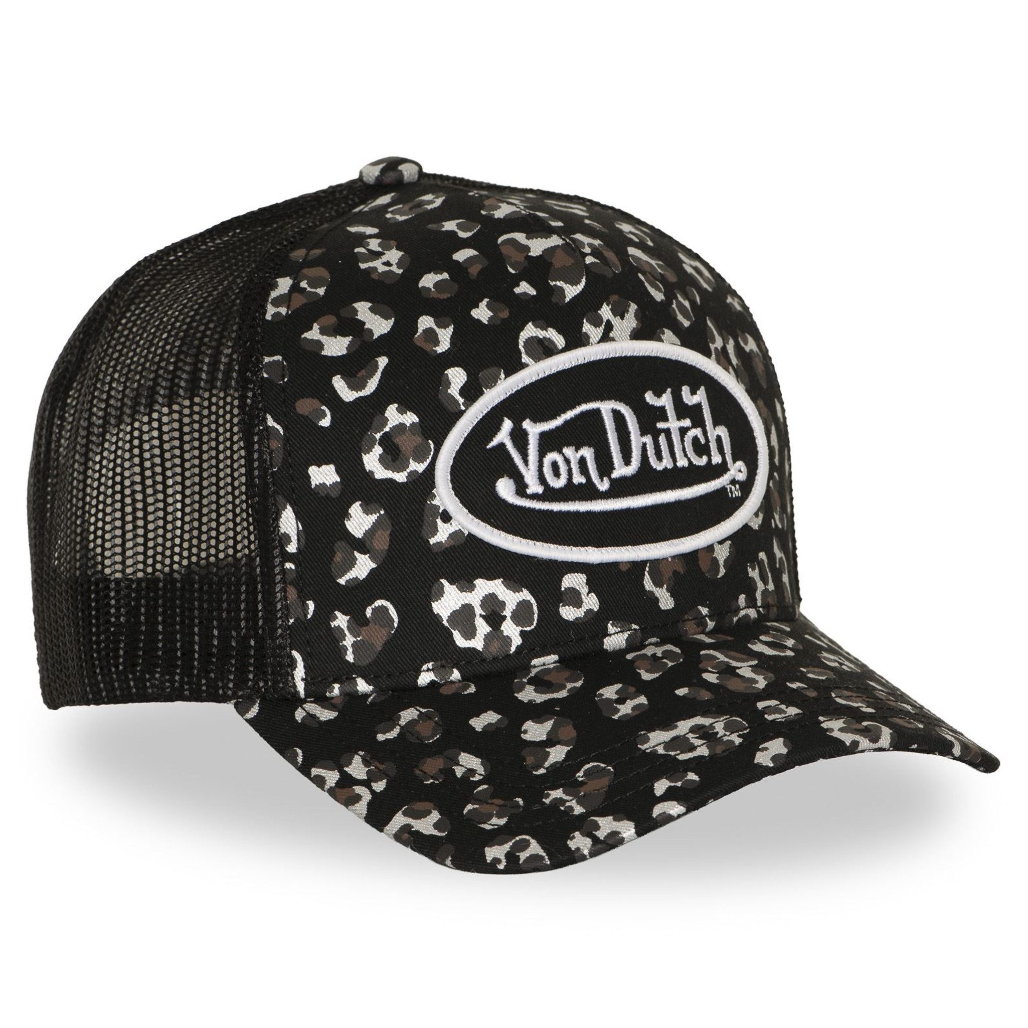 Von Dutch Trucker Cap Von Dutch Originals Trucker Cap Allover Leopard VD Patch (Basecap, Basecap, Meshcap, Trucker Kappe) Leopard Muster