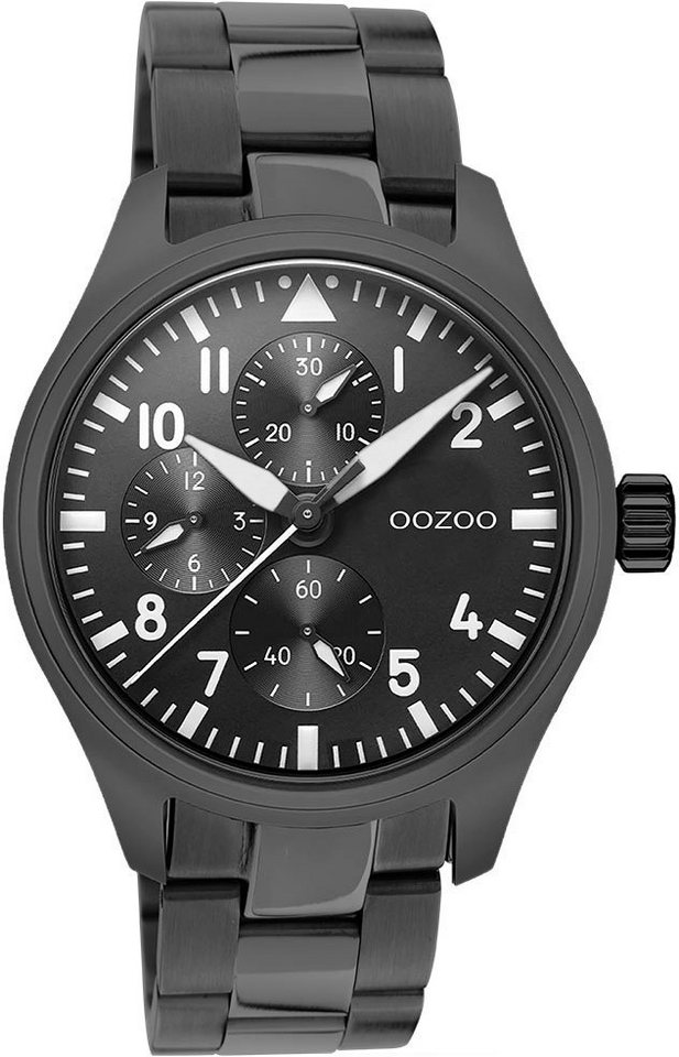 OOZOO Quarzuhr C10957, Metallgehäuse, schwarz IP-beschichtet, Ø ca. 42 mm