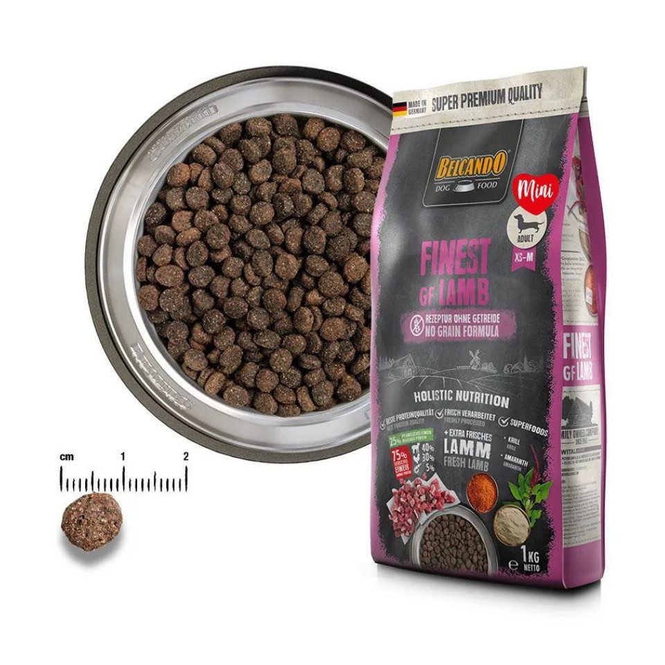 Belcando Finest GF Lamb - getreidefreies Trockenfutter für kleinere Hunde, Trockenfutter für: Hunde