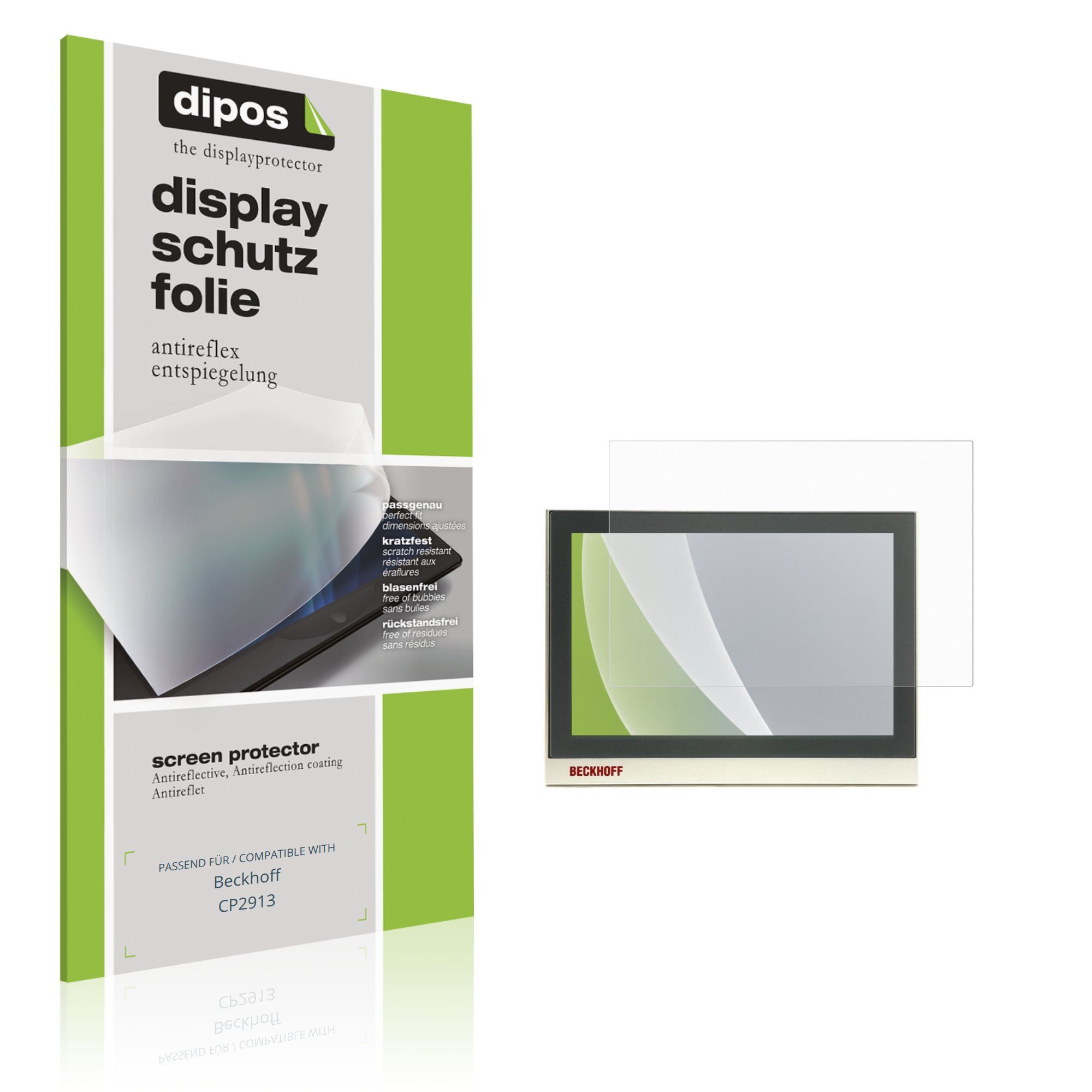 dipos Displayschutzfolie Schutzfolie für Beckhoff CP2913, 2 Stück, Displayschutz Schutz Folie Made in Germany