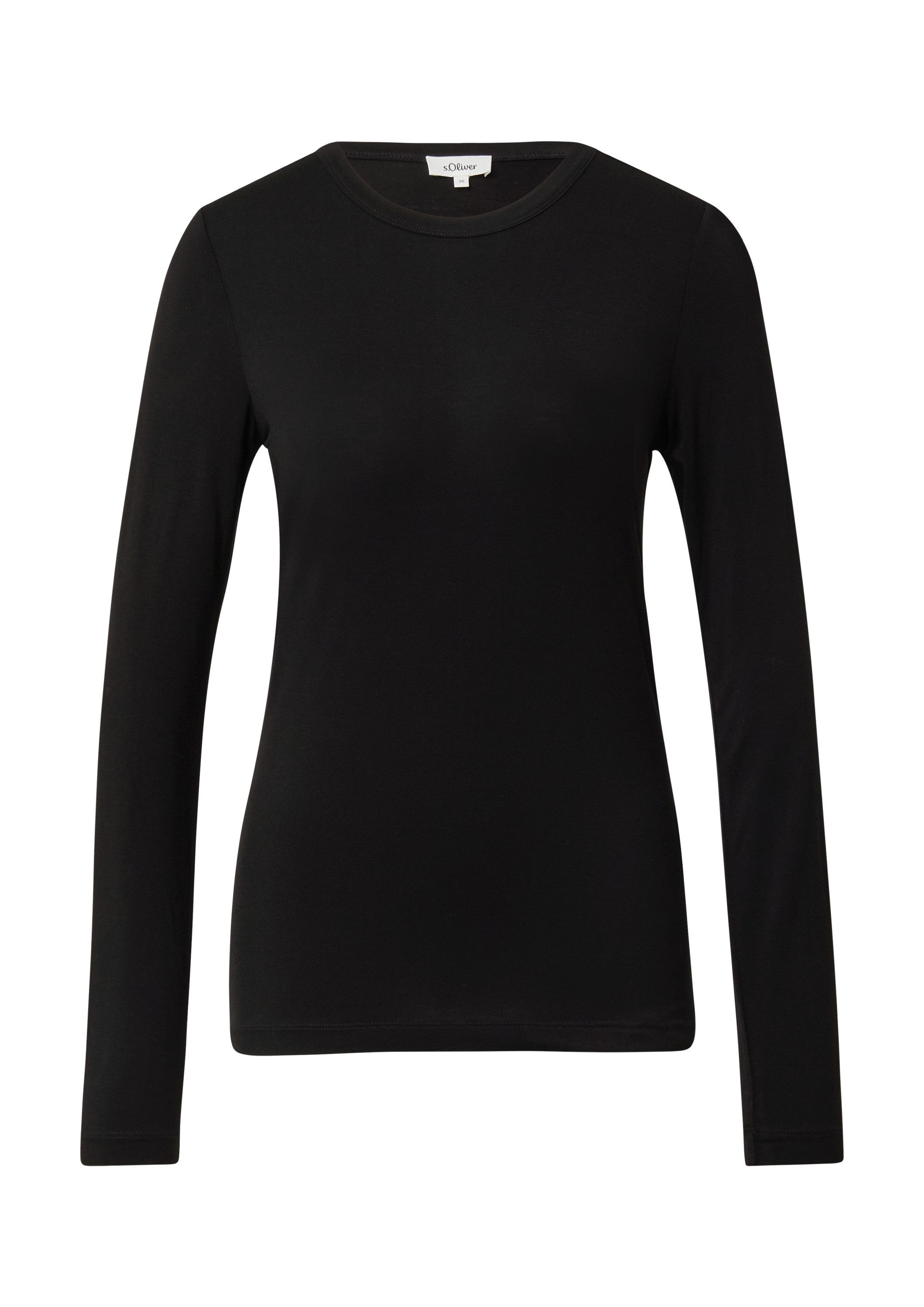 s.Oliver Langarmshirt T-Shirt Feines Longsleeve aus Viskosestretch im Slim günstig online kaufen