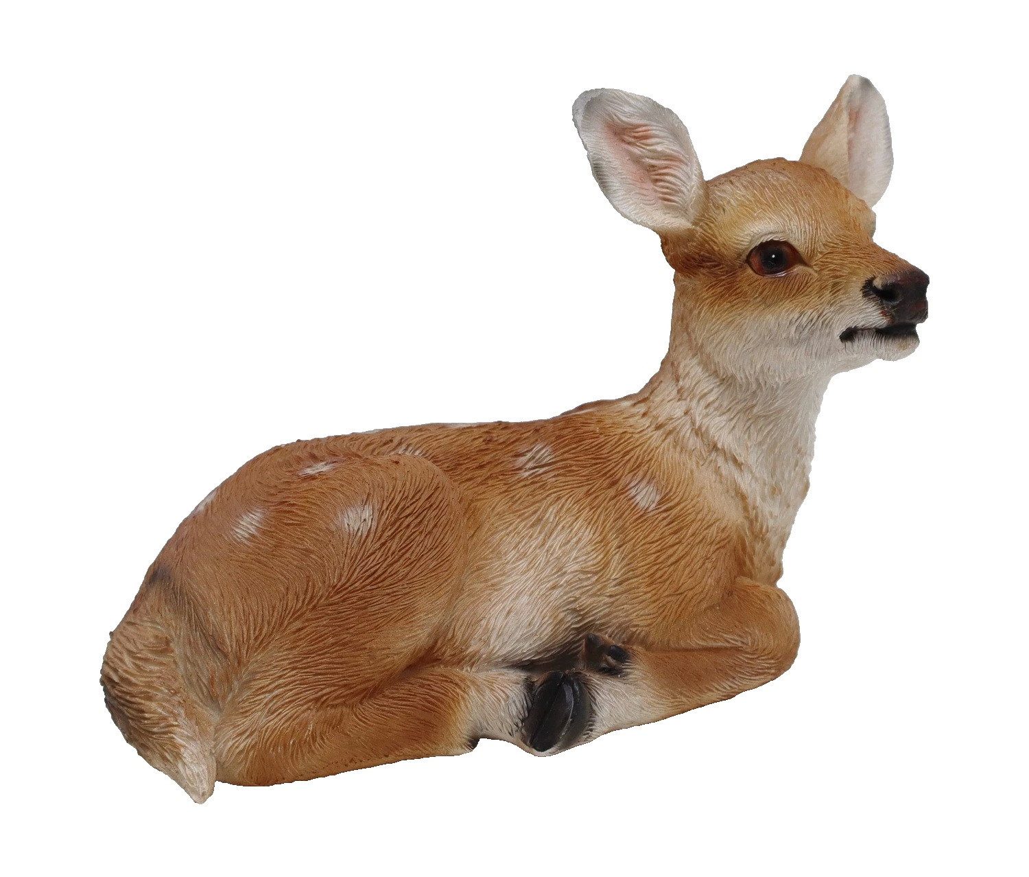 Kaufhaus le petit Tierfigur Deko Reh Kitz Rehkitz Hirsch Kuh Hirschkuh Elch Garten Figur Skulptur, Weihnachtsfigur Dekofigur Dekoskulptur Dekoobjekt Polyresin Kunststein