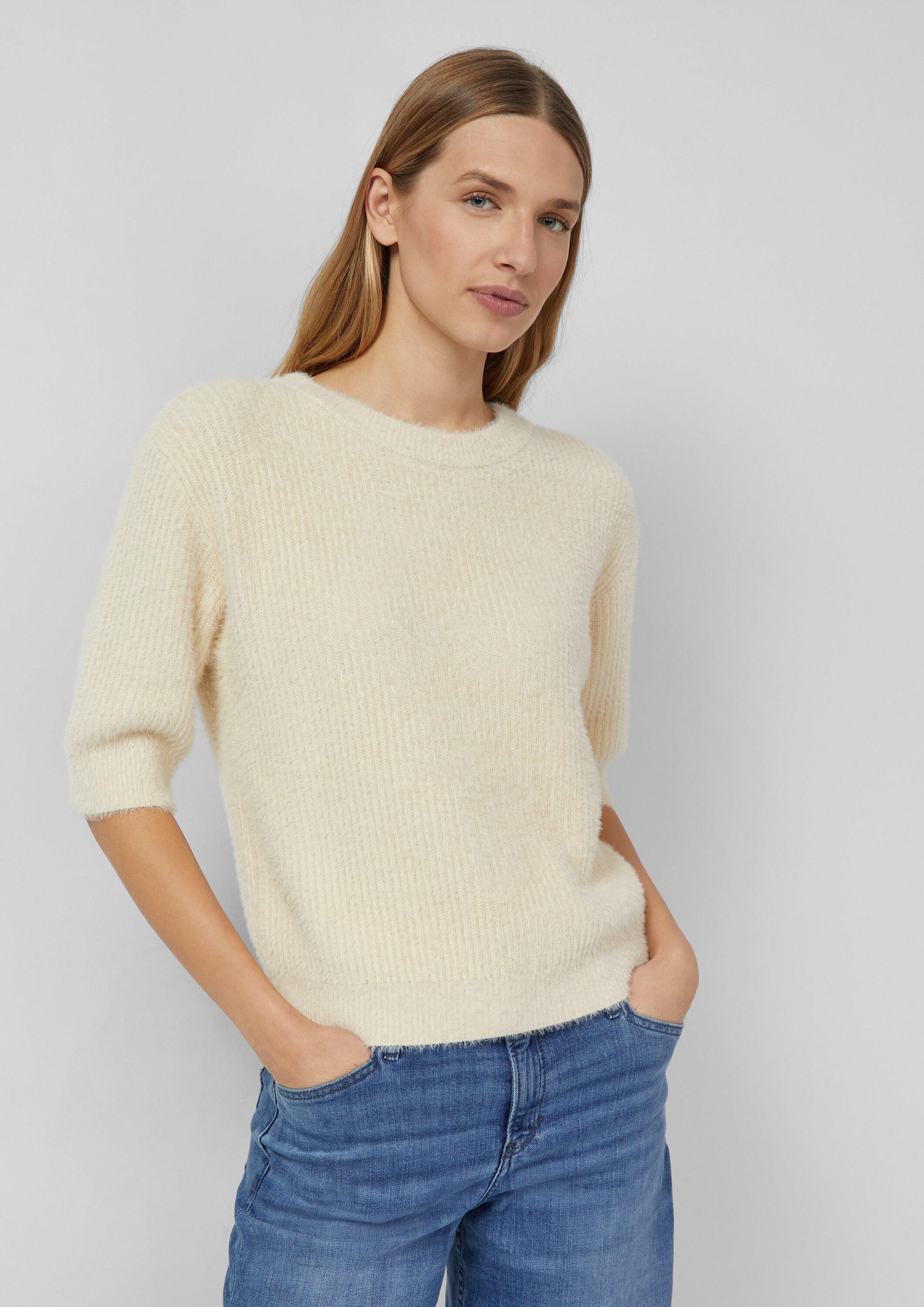 s.Oliver Kurzarmpullover Strickpullover Flauschiger Strickpullover mit halb günstig online kaufen
