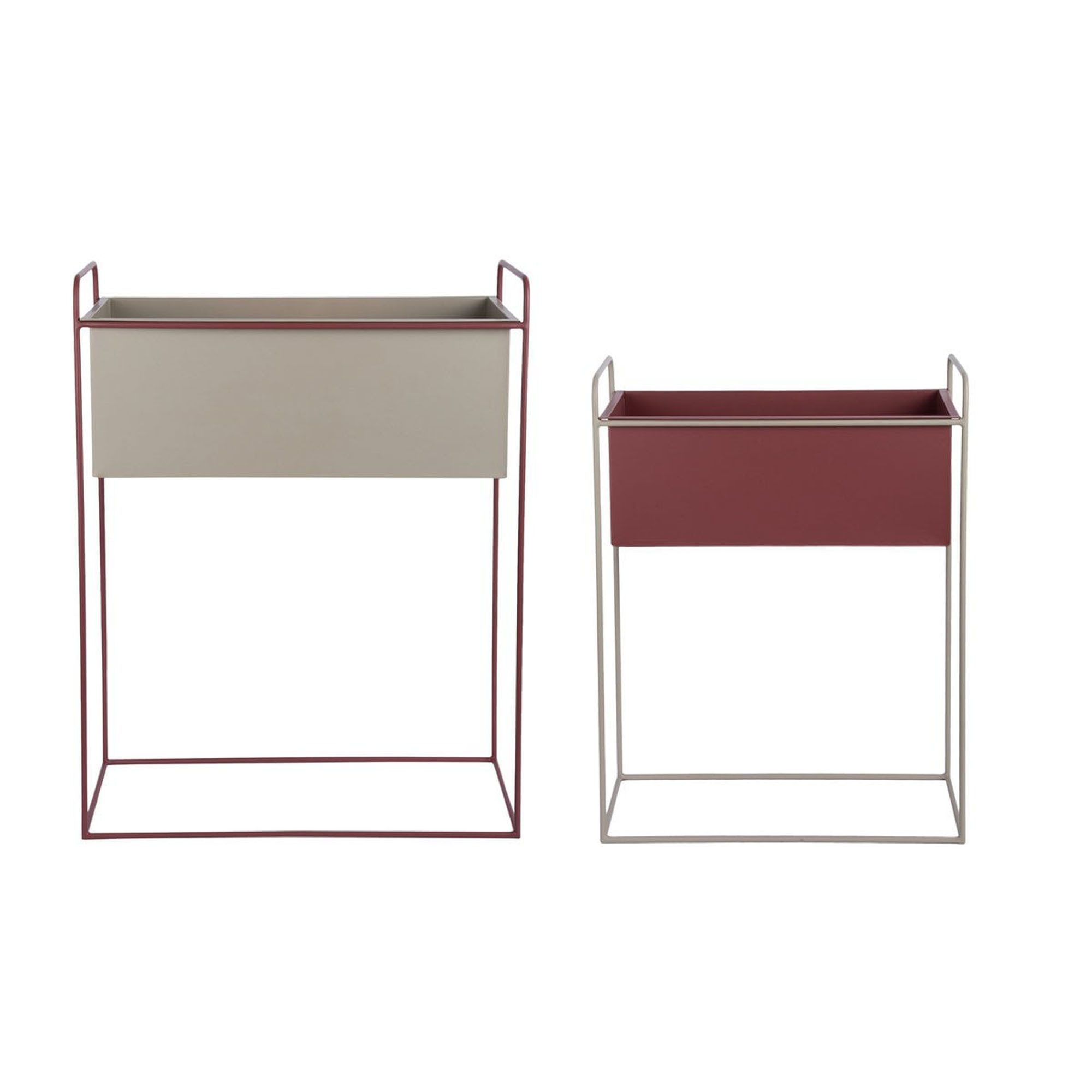 Present Time Blumenkasten 2er Set Pflanzständer Metall rechteckig mit Blumenkästen (2 St., 2er Set), für Topfpflanzen und Kräuter