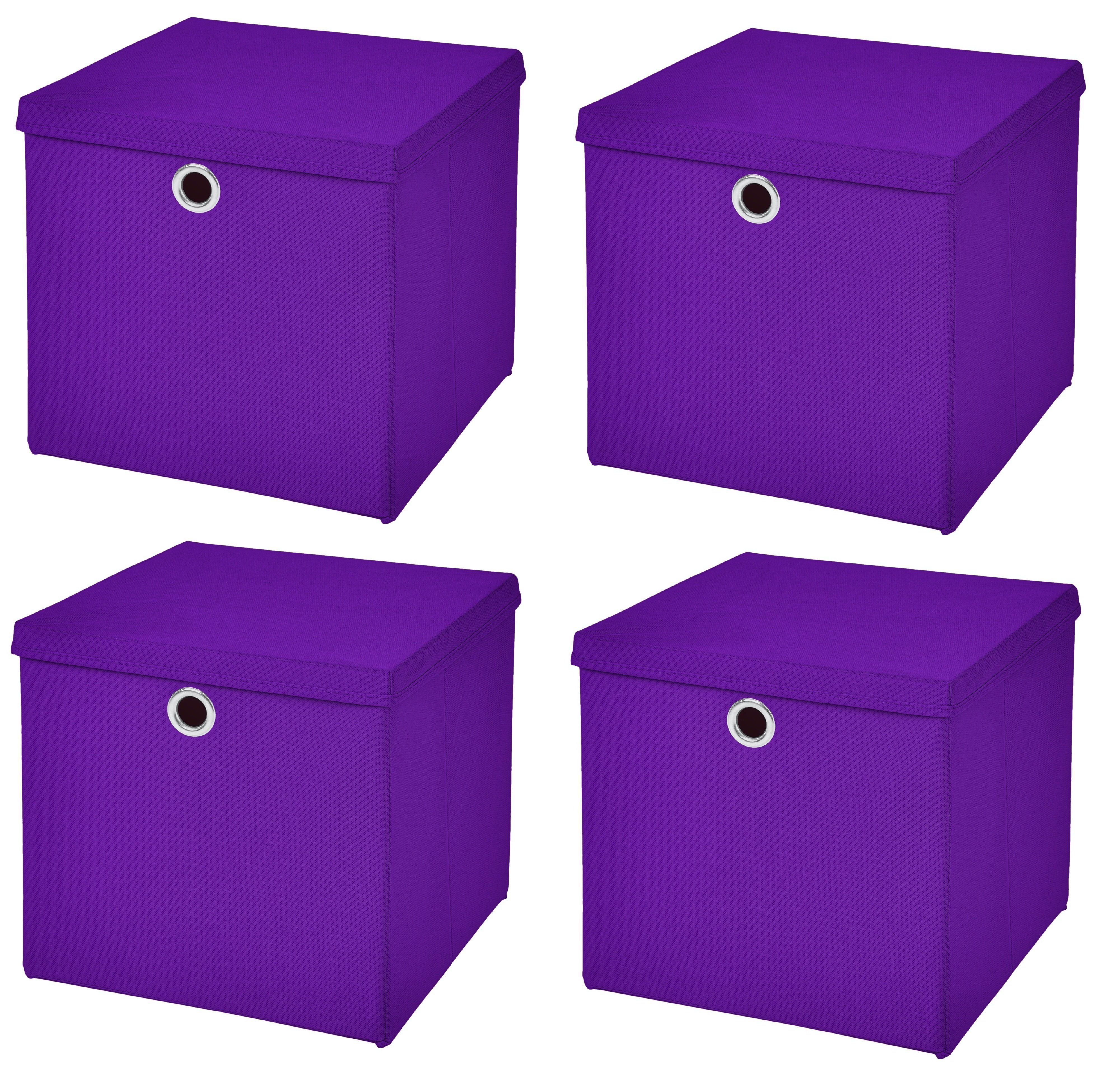 VCM 4er-Set Faltbox Klappbox Boxas - ohne Deckel Rot
