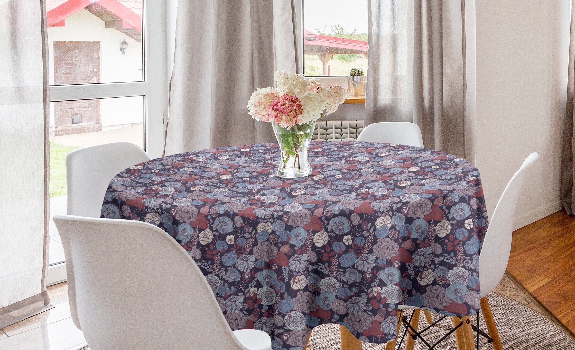 Dekoration, Tischdecke Küche Jahrgang für Blumen-Garten Abakuhaus Tischdecke Abdeckung Esszimmer Kreis Romantische