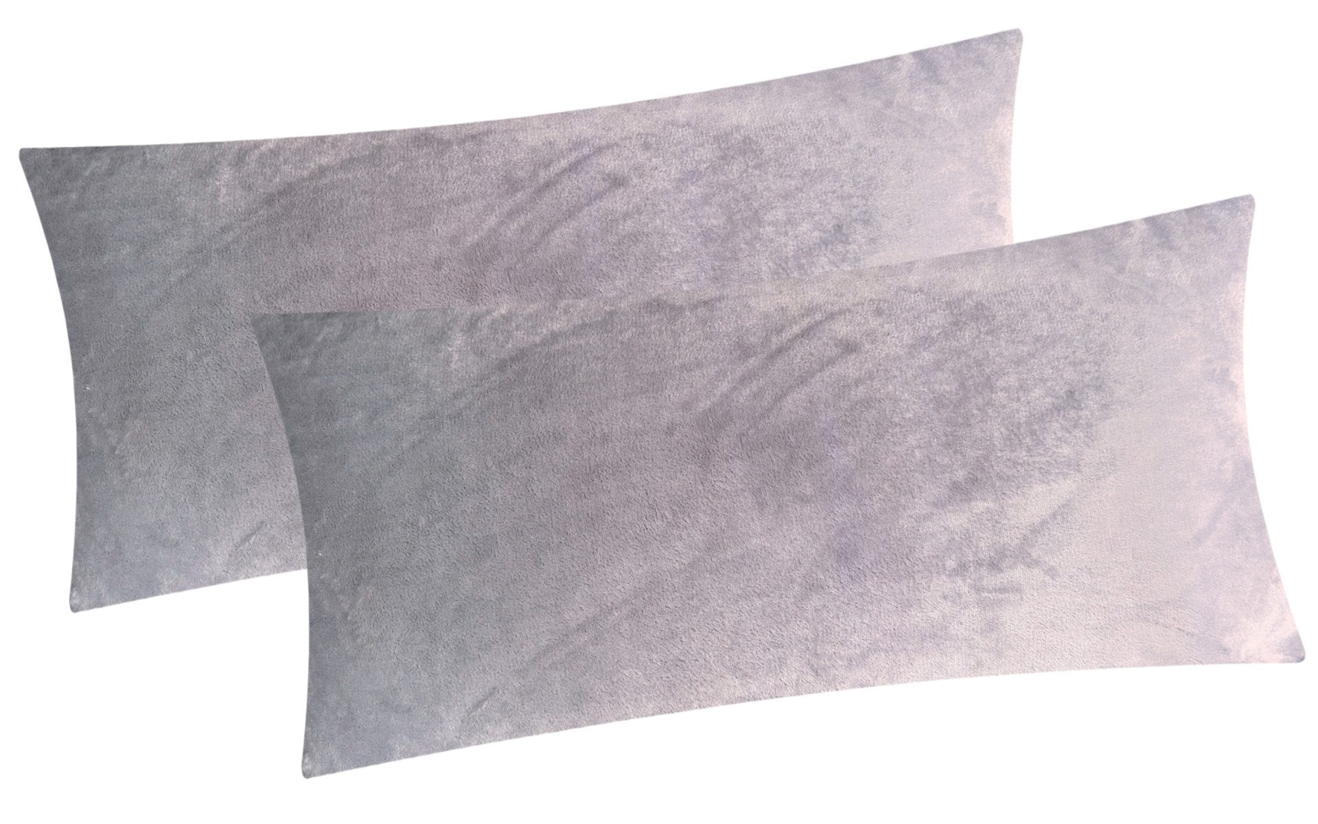 Heubergshop Kissenbezug, (2 Stück), 2er Set Fleece 40x80cm Winter - Grau - günstig online kaufen