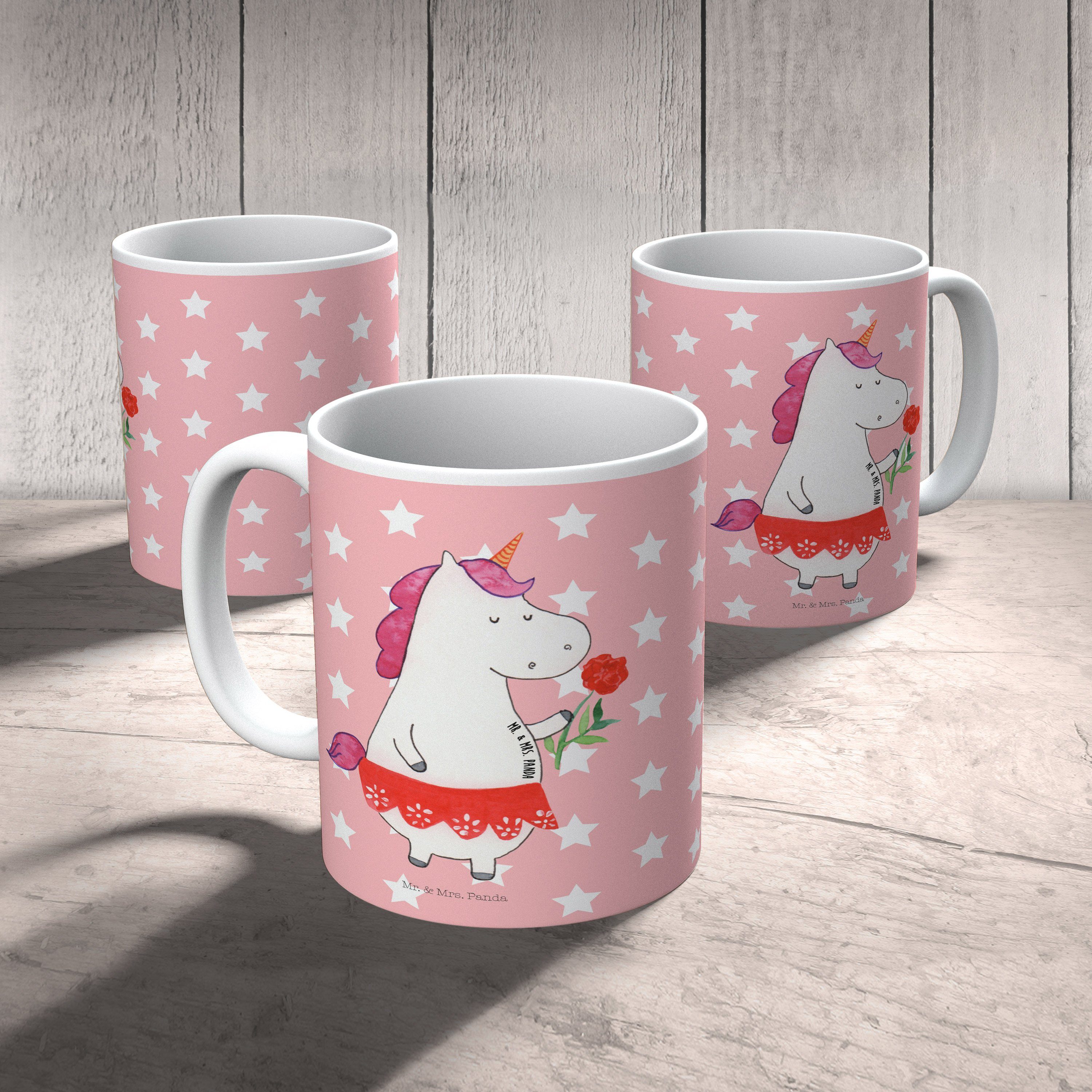 Bü, Einhorn - Einhörner, Tasse, Keramik Panda Rot Mr. Mrs. Dame Geschenk, Tasse Teetasse, & - Pastell