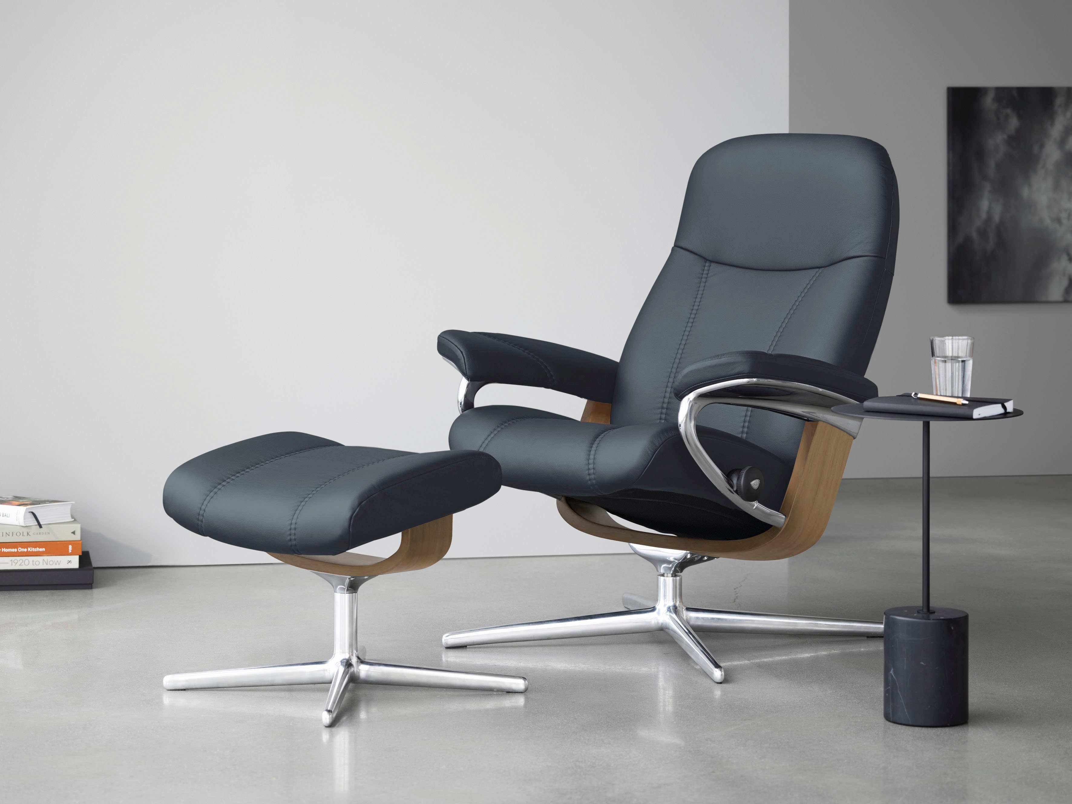 Stressless® Fußhocker Consul, mit Cross Base, Größe S, M & L, Holzakzent Eiche
