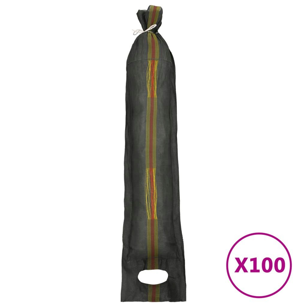 vidaXL Gewebesack Sandsäcke 100 Stk. Dunkelgrün 103x25 cm HDPE
