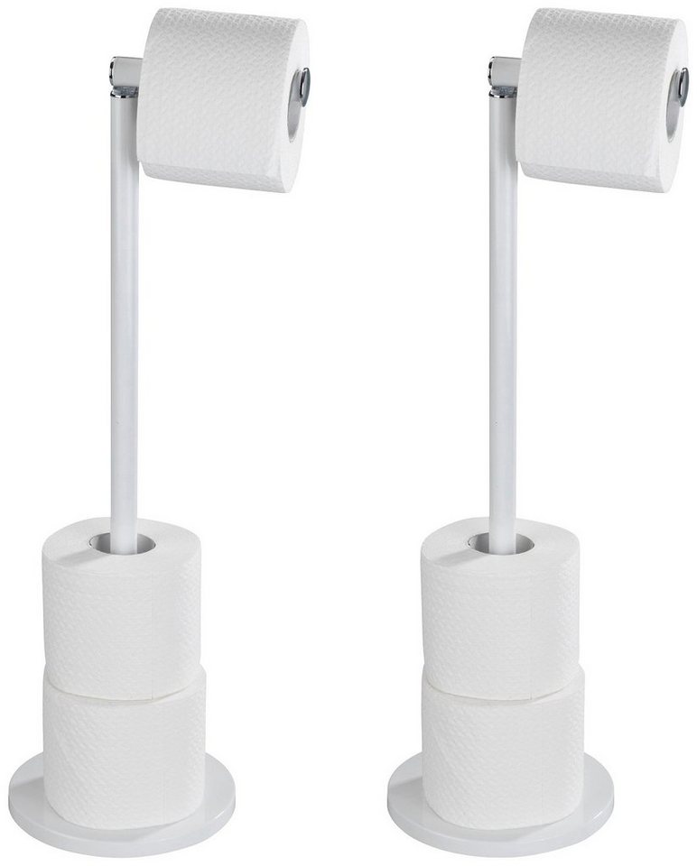 WENKO Toilettenpapierhalter (Set, 2-St), Integrierter Ersatzrollenhalter  mit Platz für bis zu 4 Rollen