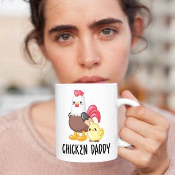 Trendation Tasse "Chicken Daddy" Tasse Lustiges Geschenk für Bauer Landwirt