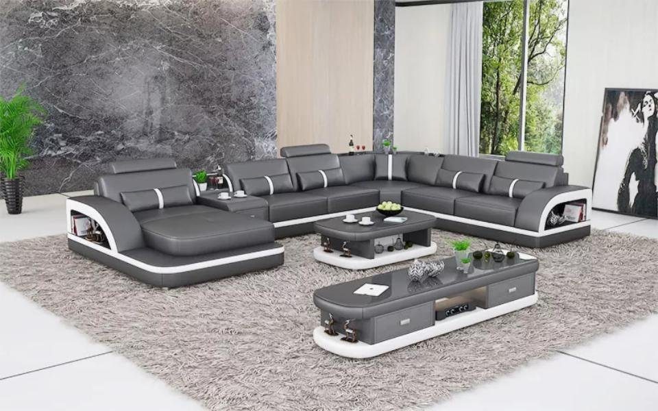 Couch Set Ecksofa, Garnitur 3tlg. JVmoebel Polster Sofa Couchtisch Wohnlandschaft