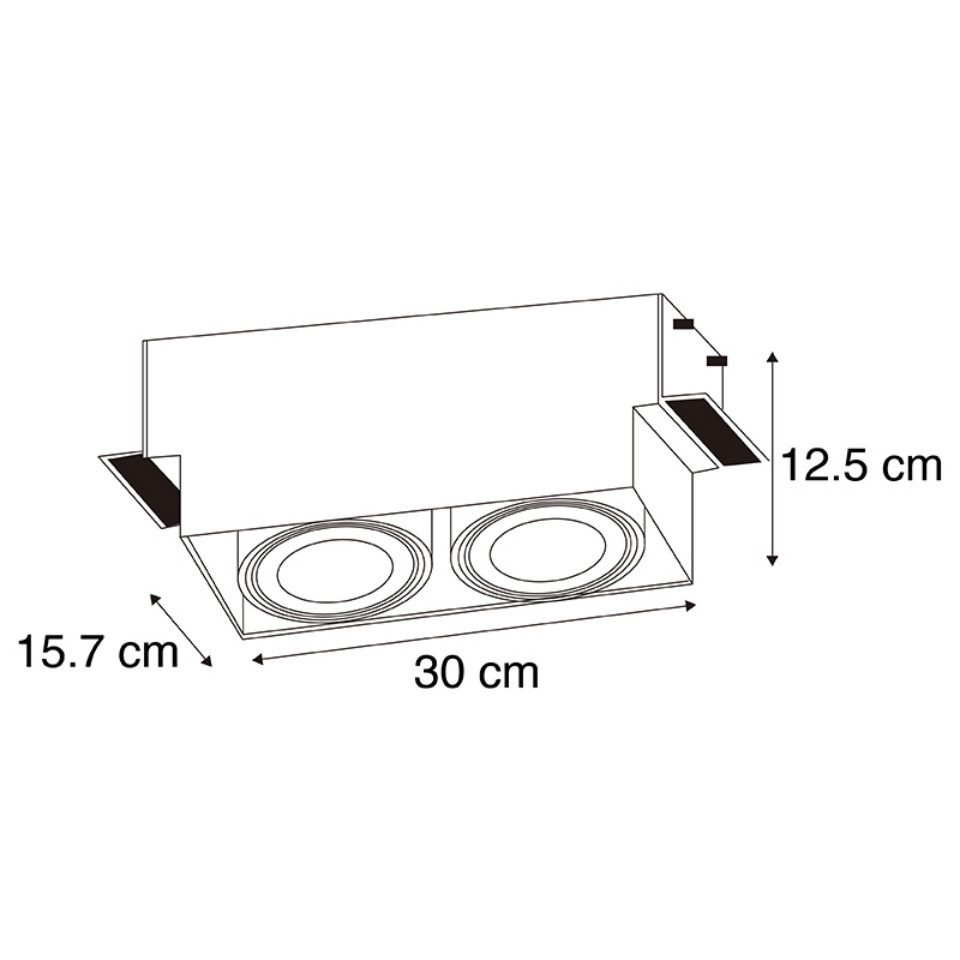Qazqa LED Einbaustrahler Oneon, Dimmbar, LED wechselbar, Extra-Warmweiß, QAZQA Downlight, gu10, Schwarz, Stahl, Modern