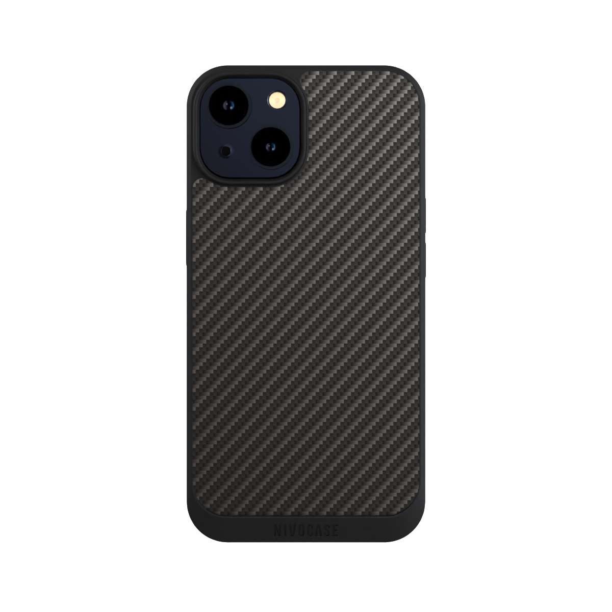 NIVOCASE Handyhülle Metallic Look Muster Carbon Carbon, Apple iPhone 14 Handyhülle Hülle NIVOpure Case Schwarz