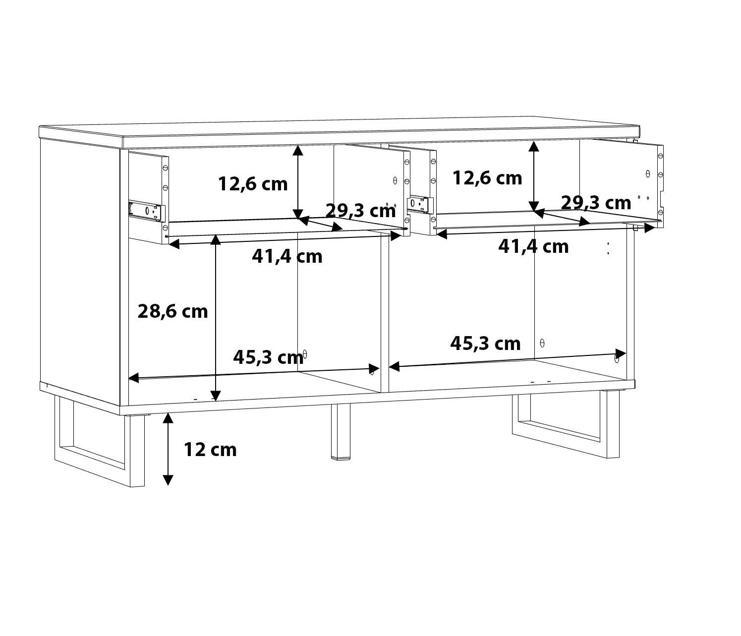 FORTE TV-Schrank cm Breite 95 ca