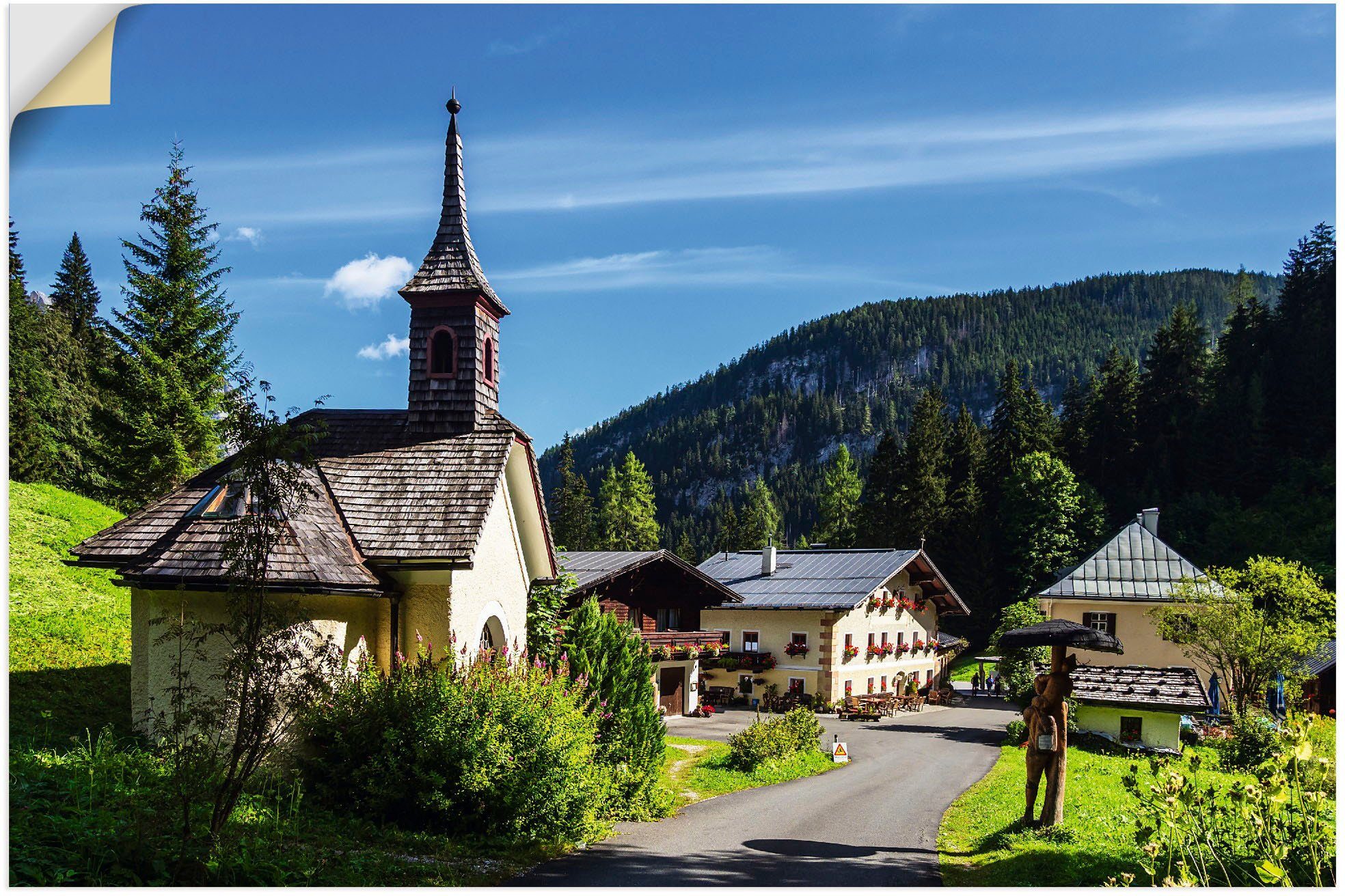 in Gebäude im Alubild, oder Hirschbichl Leinwandbild, St), Artland Wandaufkleber Poster (1 Berchtesgadener Land, Größen Wandbild als versch.