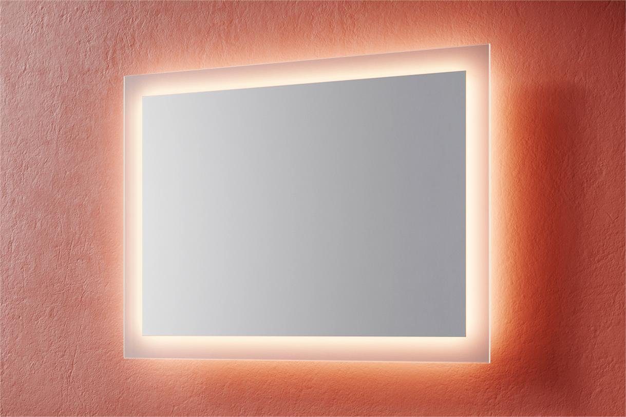 SONNI Badspiegel mit Beleuchtung 50×70 cm warmweiß Wandschalter, Badezimmerspiegel LED Badspiegel Wandspiegel IP44