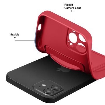 CoolGadget Handyhülle Rot als 2in1 Schutz Cover Set für das Apple iPhone 12 Pro Max 6,7 Zoll, 2x Glas Display Schutz Folie + 1x TPU Case Hülle für iPhone 12 Pro Max