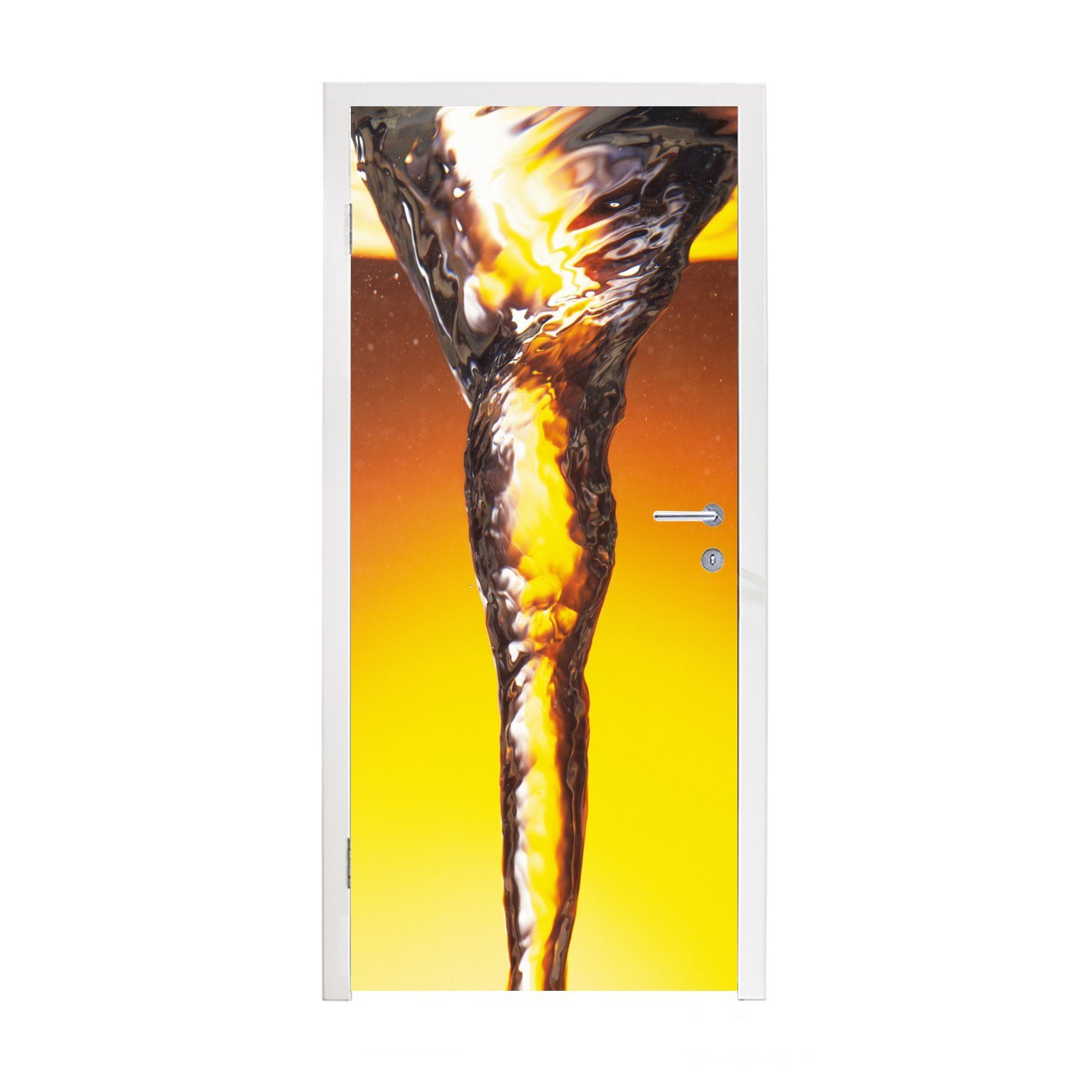 MuchoWow Türtapete Ein Strudel in farbigem Wasser, Matt, bedruckt, (1 St), Fototapete für Tür, Türaufkleber, 75x205 cm