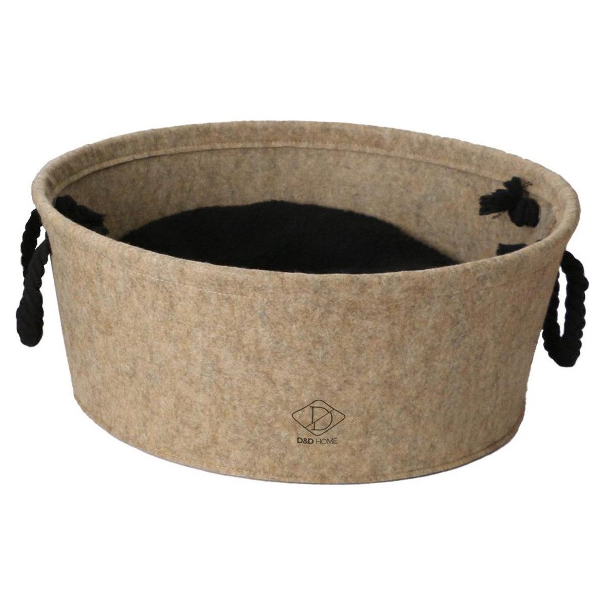 D&D Tierkorb Filzkorb beige für Katzen
