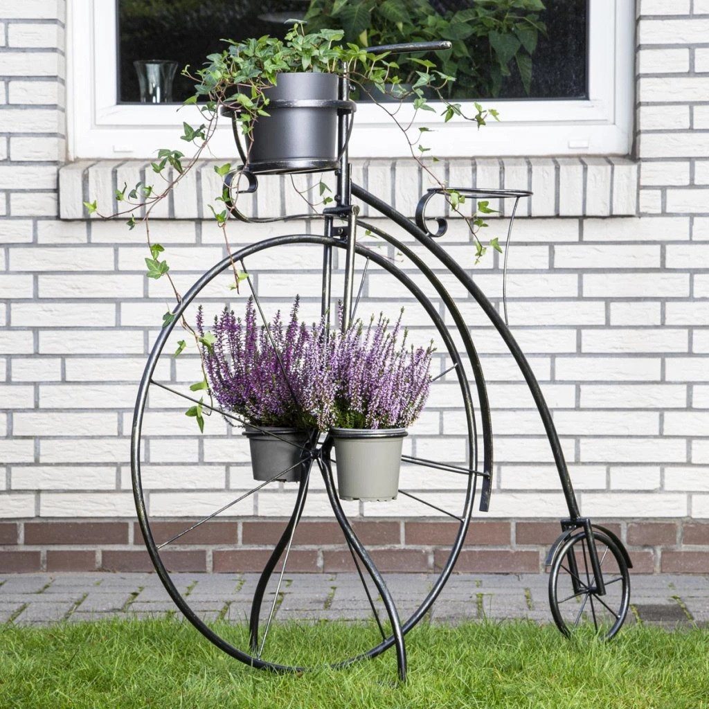 GartenHero Blumenständer Blumenständer Fahrrad Blumenregal 3 Blumentöpfen Pflanzenregal