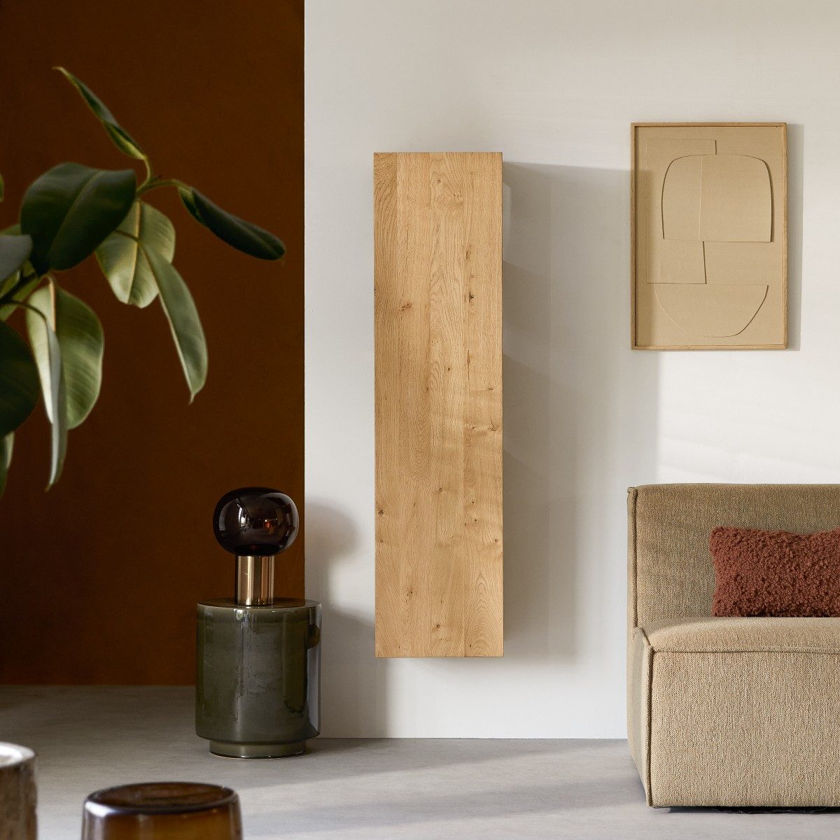 Tikamoon Bücherregal Regal aus Eichenholz 35 × 140 Easy