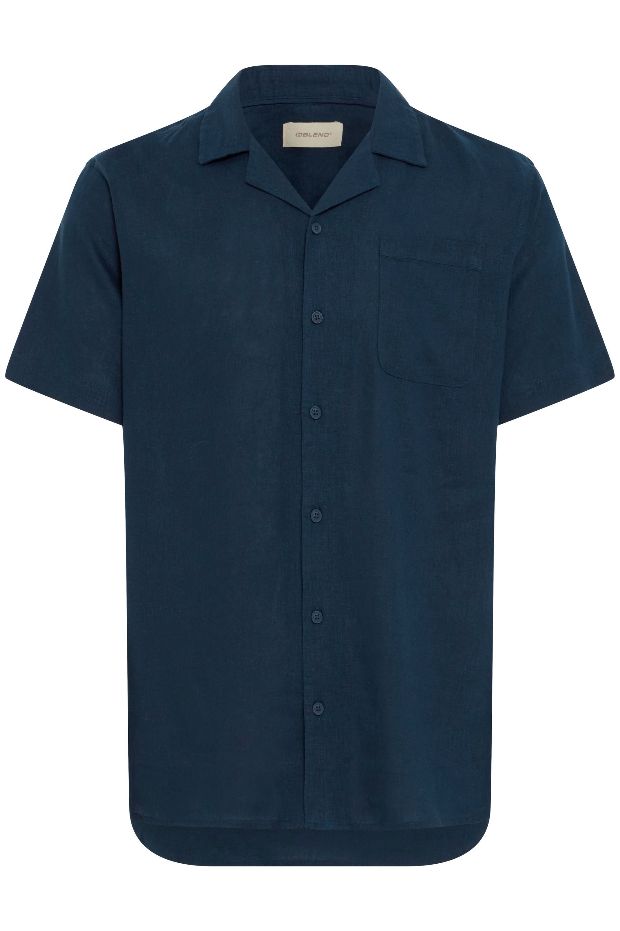 Blend Leinenhemd BHVICTOR Stilvolles Kurzarmhemd aus Leinenmix und Brusttas günstig online kaufen