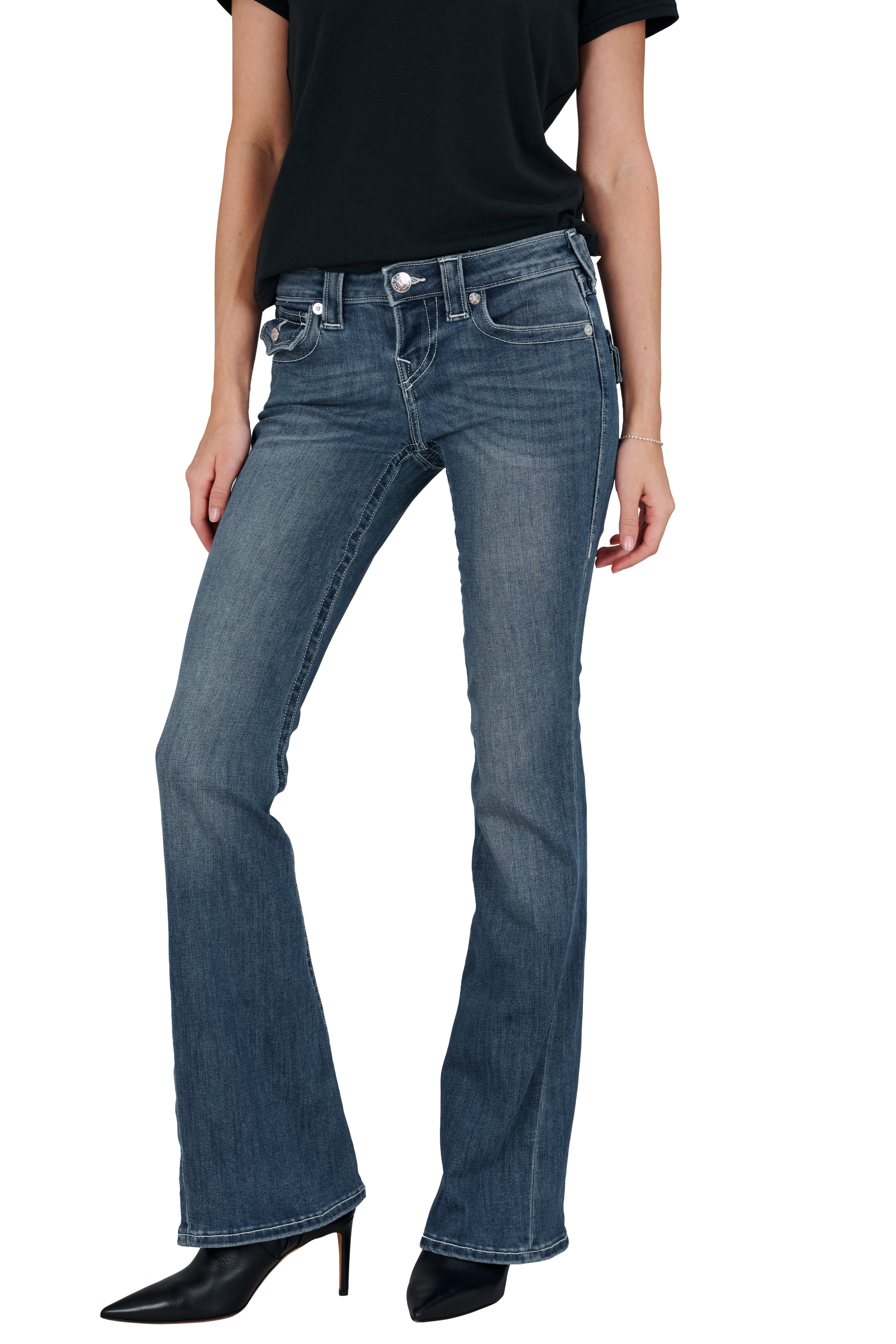True Religion Bootcut-Jeans JOEY LR FLARE FLAP Baumwollmischung, Flared fit