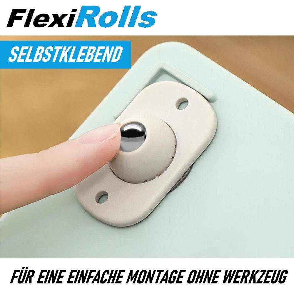 MAVURA Möbelrolle FlexiRolls Mini-Möbelrollen Kugelrollen verkratzungsfrei Möbel Selbstklebend kleine Möbelräder flach (4er)