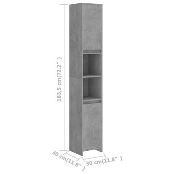 vidaXL Badezimmer-Set Badezimmerschrank Betongrau 30x30x183,5 cm Holzwerkstoff, (1-St)