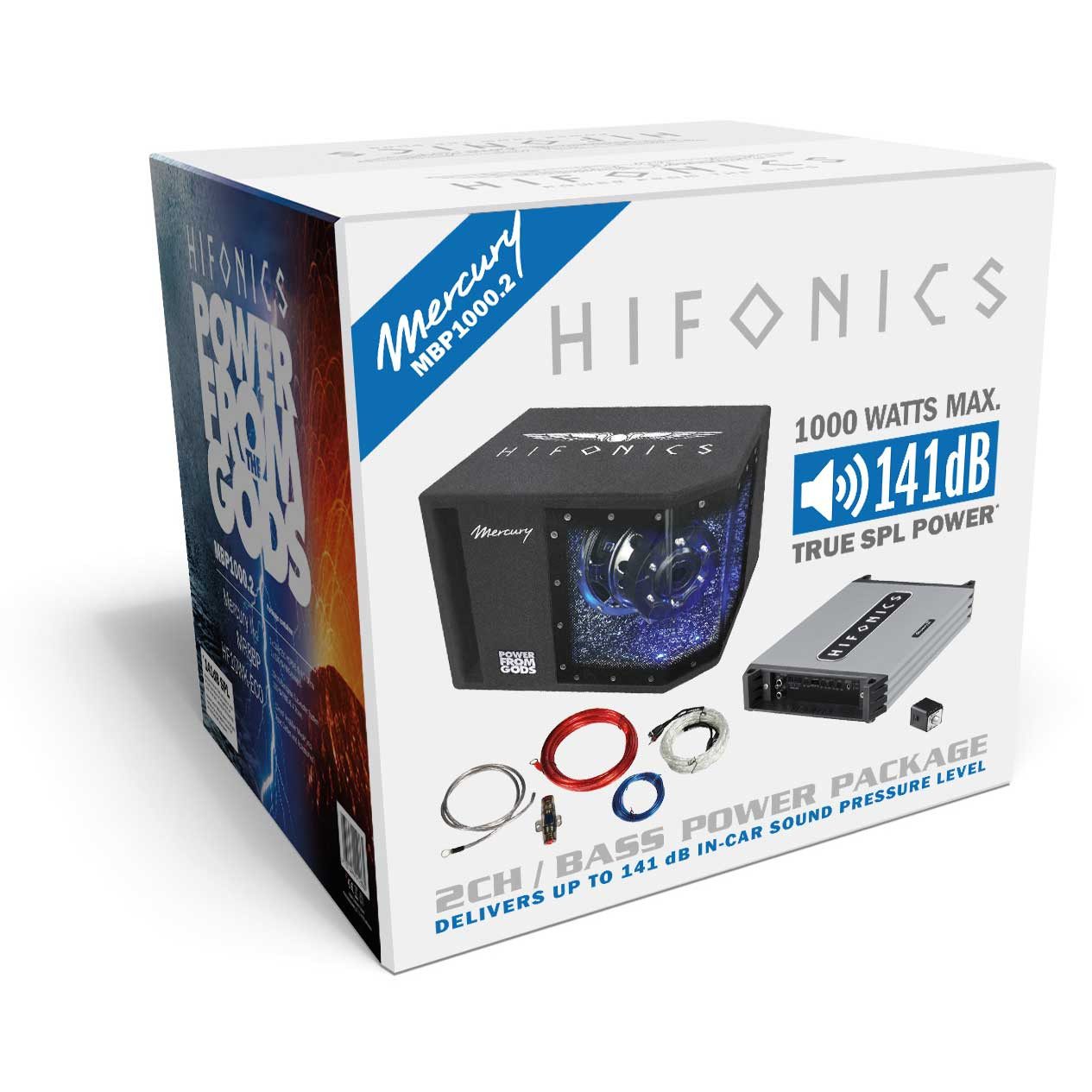 Hifonics Mercury MBP1000.2, 2-Kanal Bass Pack Автомобильный сабвуфер (max.: W 20 cm)