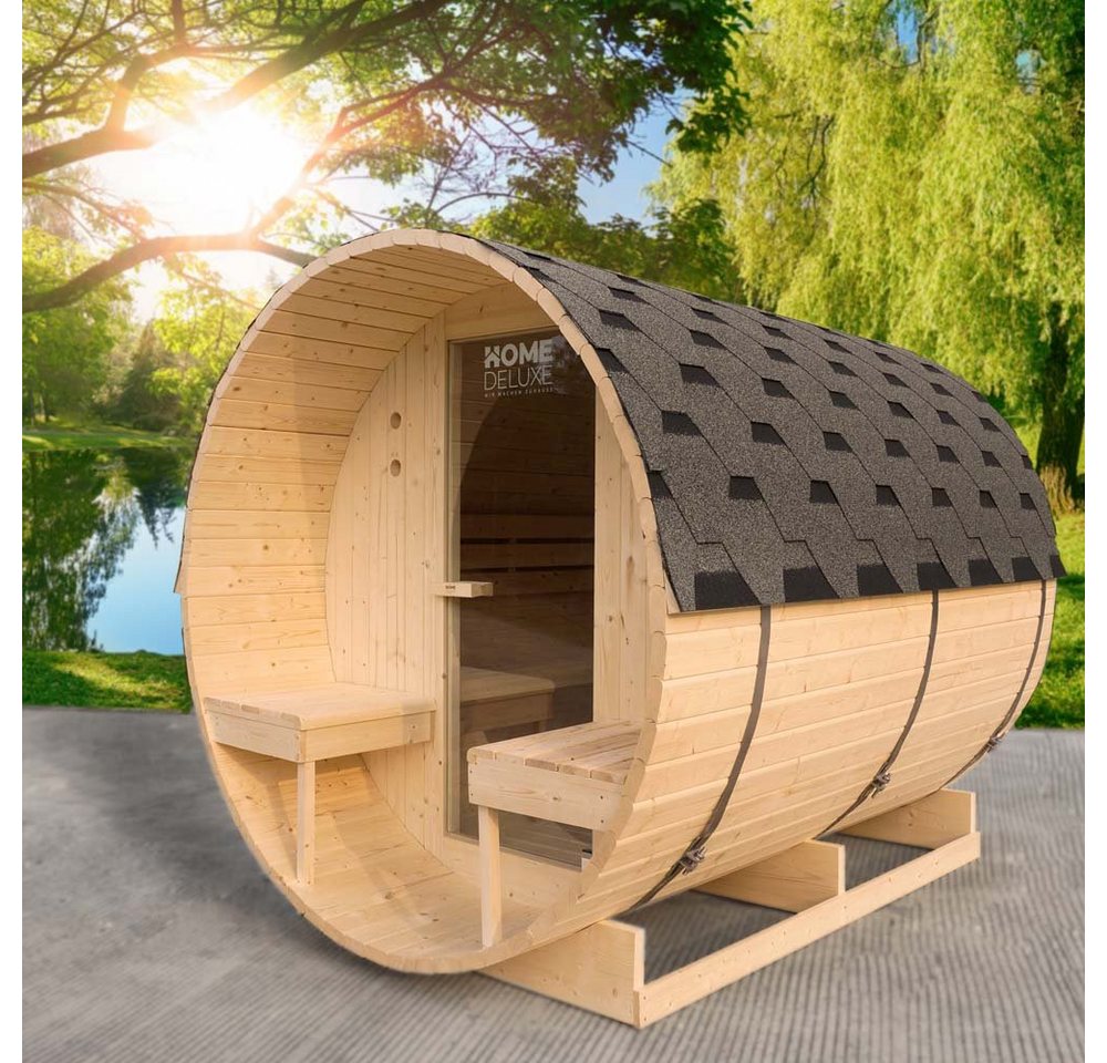 Thumbnail - HOME DELUXE Fasssauna Outdoor Fasssauna LAHTI, BxTxH: 195 x 220 x 192 cm