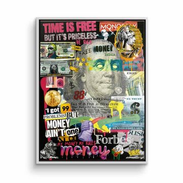 DOTCOMCANVAS® Leinwandbild, Leinwandbild Franklin D. Roosevelt Hustle Collage Geld money