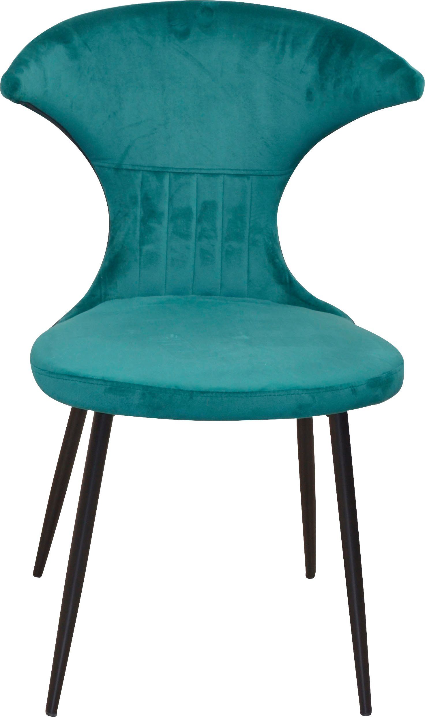 aus und Stahlrohr, St), Gestell Sitz- schaumstoffgepolstert grün INOSIGN | 4-Fußstuhl (Set, Rückenfläche grün 2