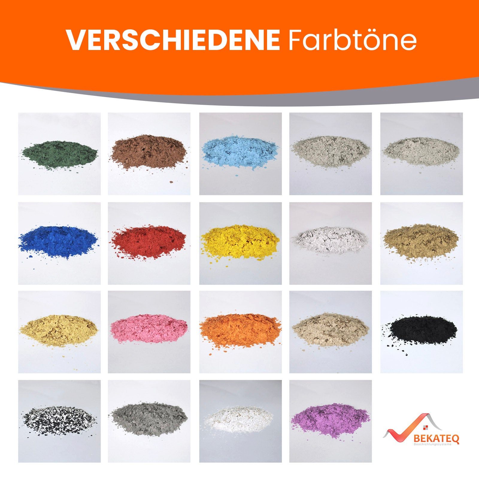 BEKATEQ Zementfarbe BK-130 Dekochips, Dekochips Farbflocken für Betonfarbe Bodenfarbe Garage